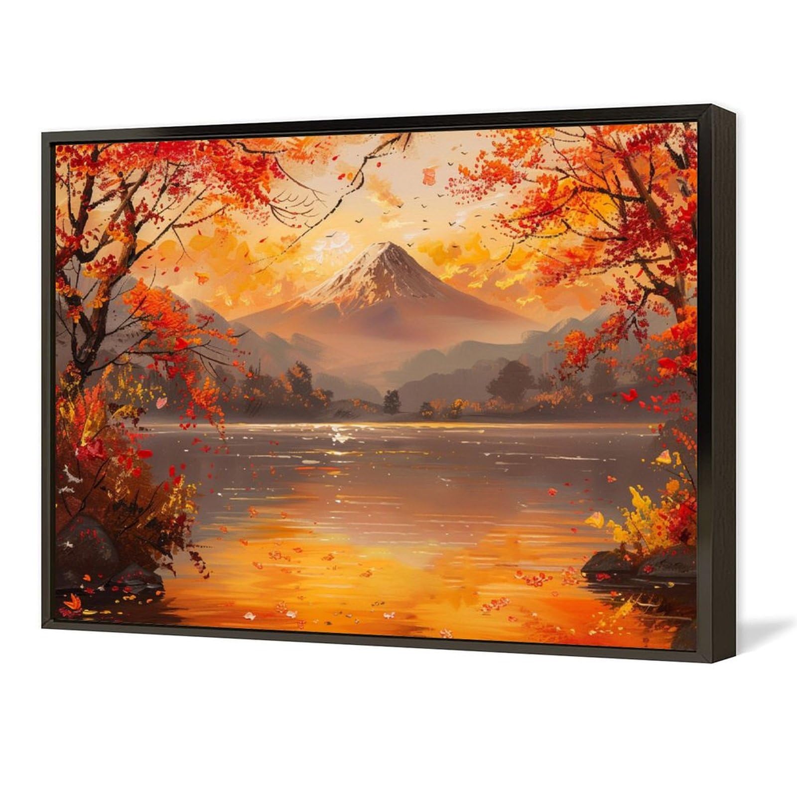 Amazon.co.jp: 絵画 富士山の秋の風景 アートパネル ポスター 美しい