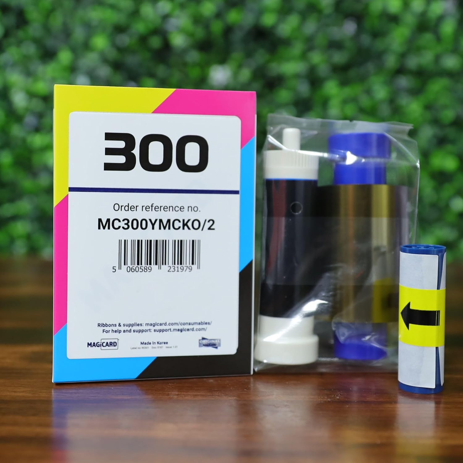 Magicard MC300YMCKO/2 Dye Film for 300 Series ID Card Printer - 300 Print MagicCard YMCKO Full Color Printer Ribbon and Cleaning Spool with 10 Specialist ID Test Cards