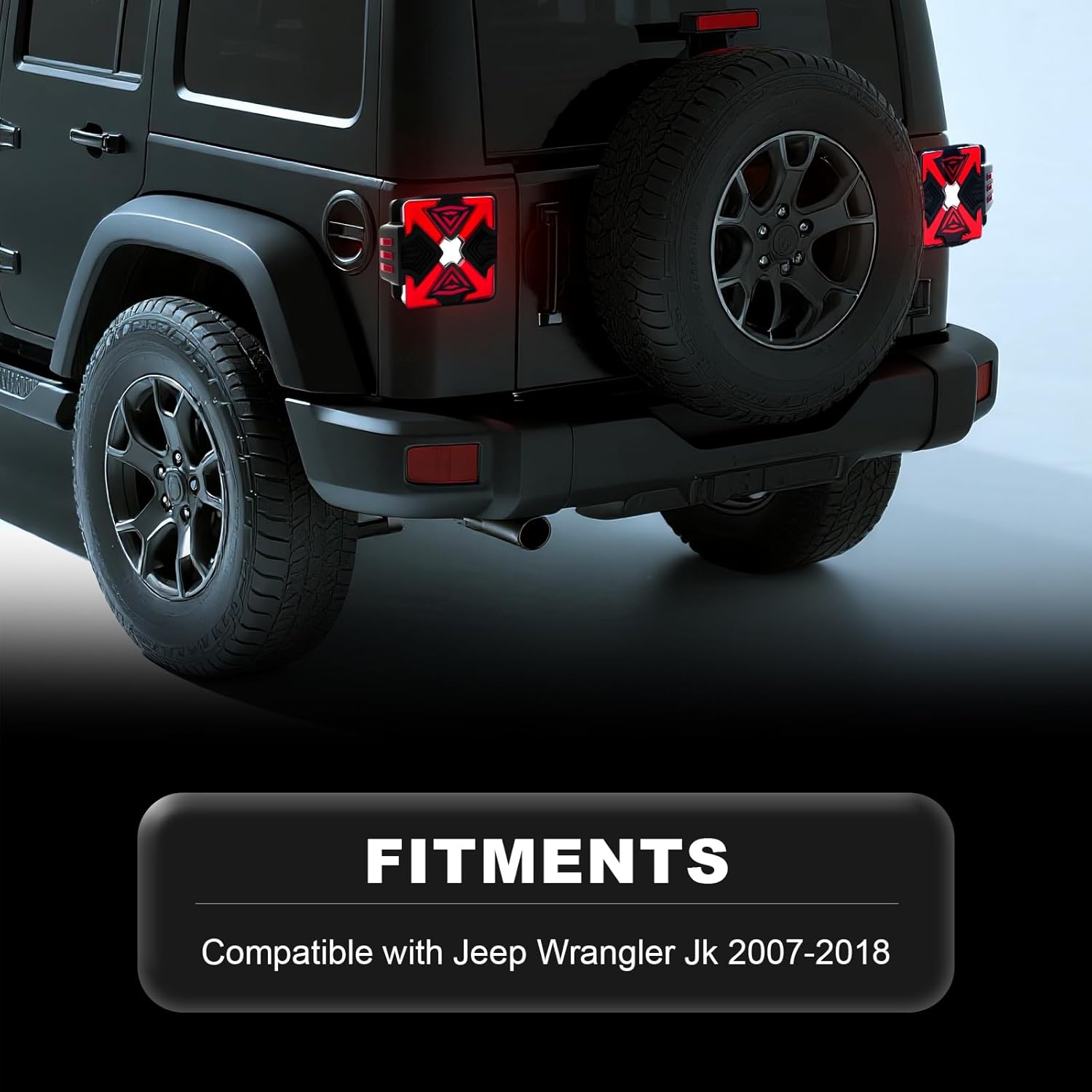LED Tail Lights Assembly For 2007 2008 2009 2010 2011 2012 2013 2014 2015 2016 2017 2018 Jeep Wrangler JK JKU With Rear Turn Signal Lamp & Brake & Running & Reverse Light