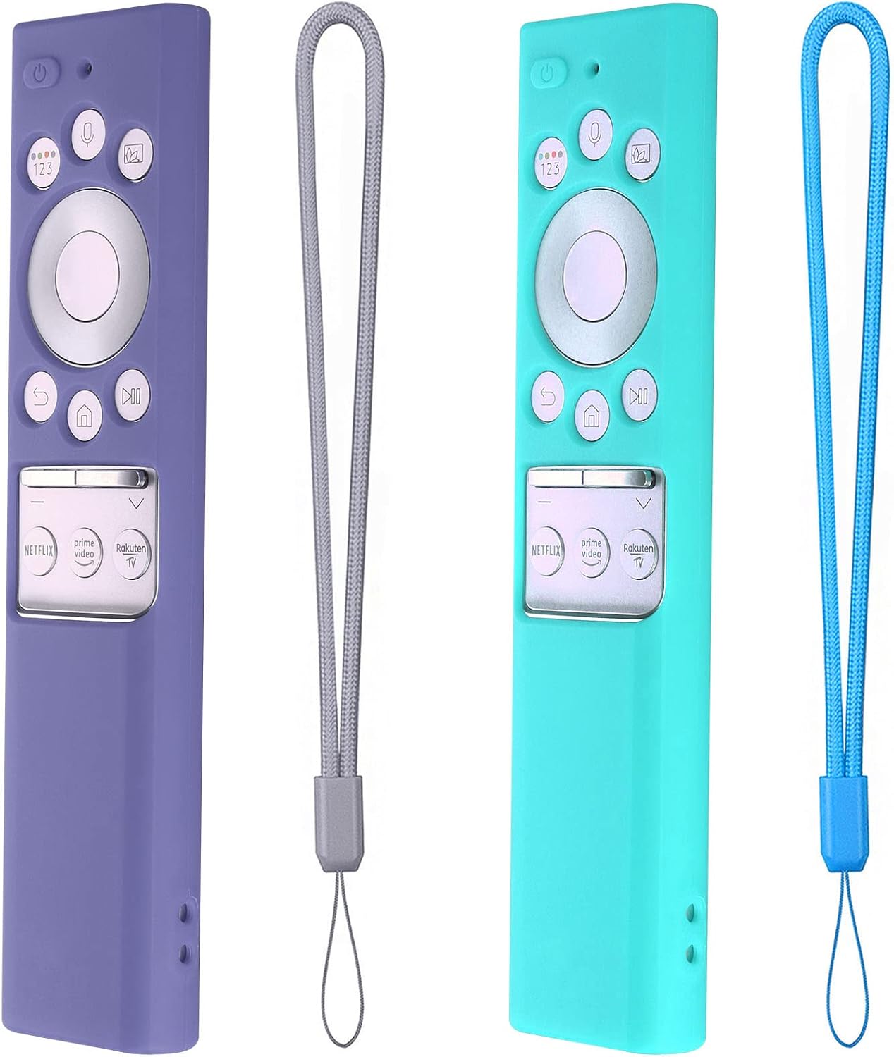 Silicone Cover for Samsung Solar TV Remote Control BN59 Series 2021, Light Weight Samsung Remote Cover Case Shockproof Silicone Sleeve(Lavender Grey+Mint)