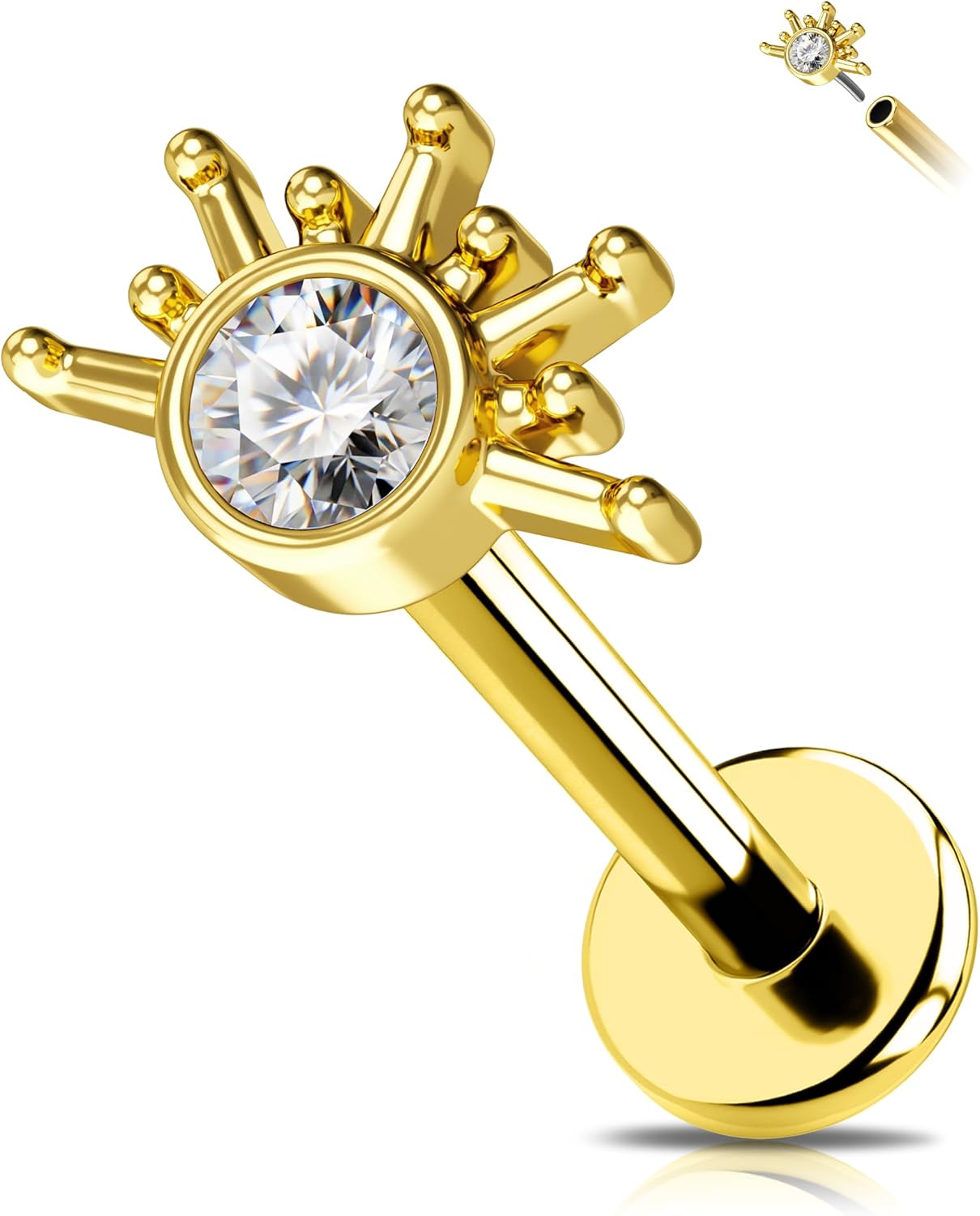OUFER Goud Draadloze Oorbel Roestvrij Staal 316L Helix Sieraden 16G