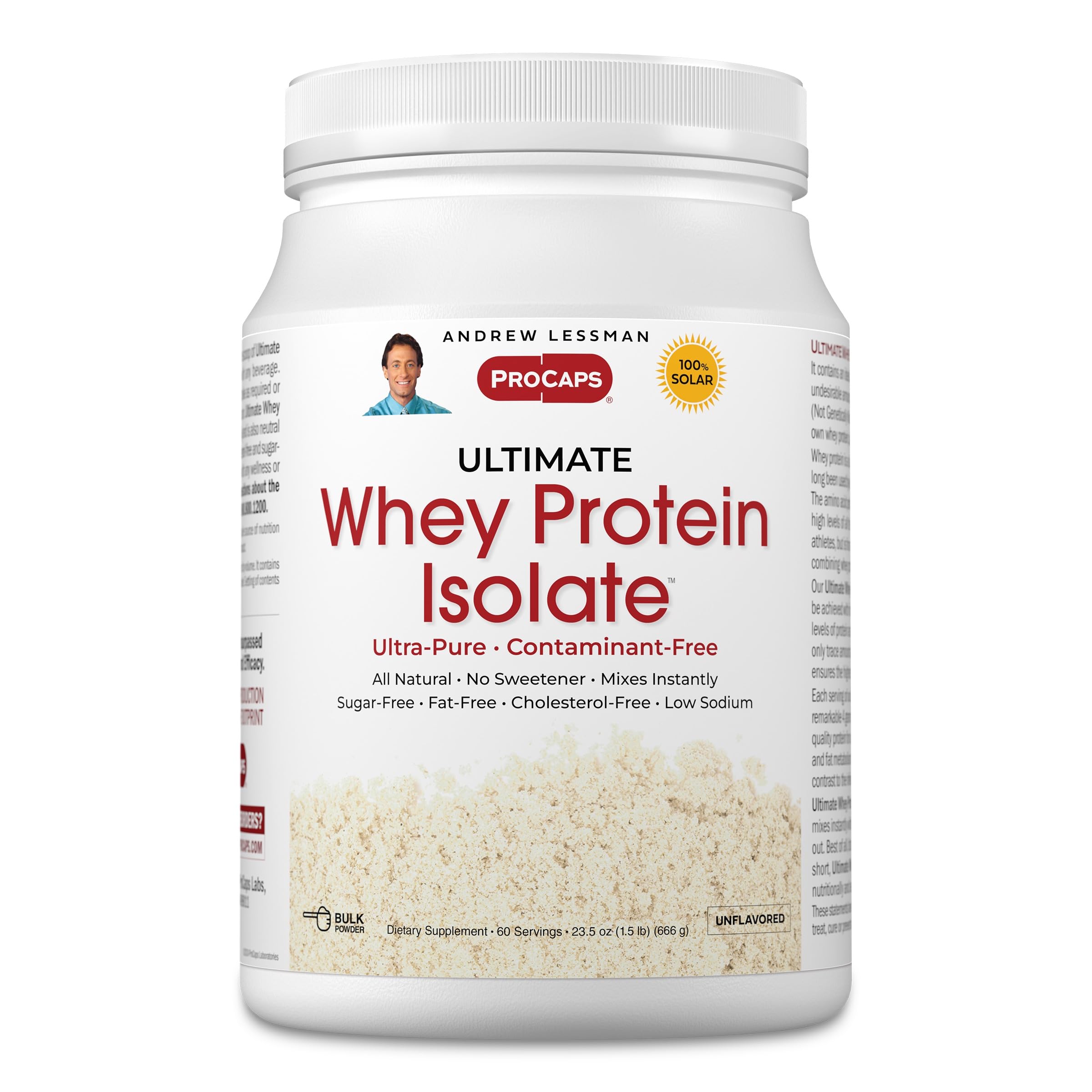 ANDREW LESSMAN Whey Protein Isolado sem sabor, 60 porções
