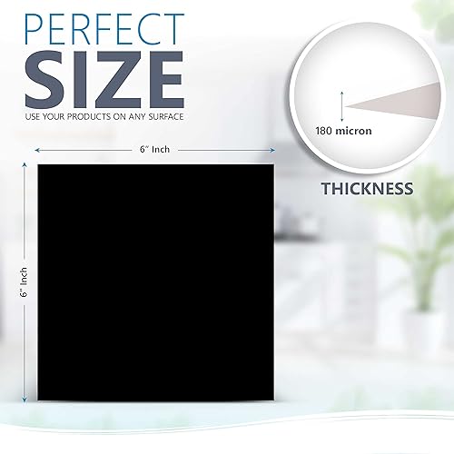 Miniatura 3 de Adhesivos blancos lisos DIY Mi Alma azulejos adhesivos para azulejos despegar y pegar, papel tapiz para despegar y pegar (6 x 6 pulgadas, negro)