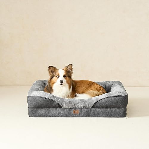 Miniatura 8 de EHEYCIGA Orthopedic Dog Bed for Large Sized Dog, 36x27x7 Inch Large Memory Foam Dog Couch Bed with Sides, Waterproof Liner & Washable Removable