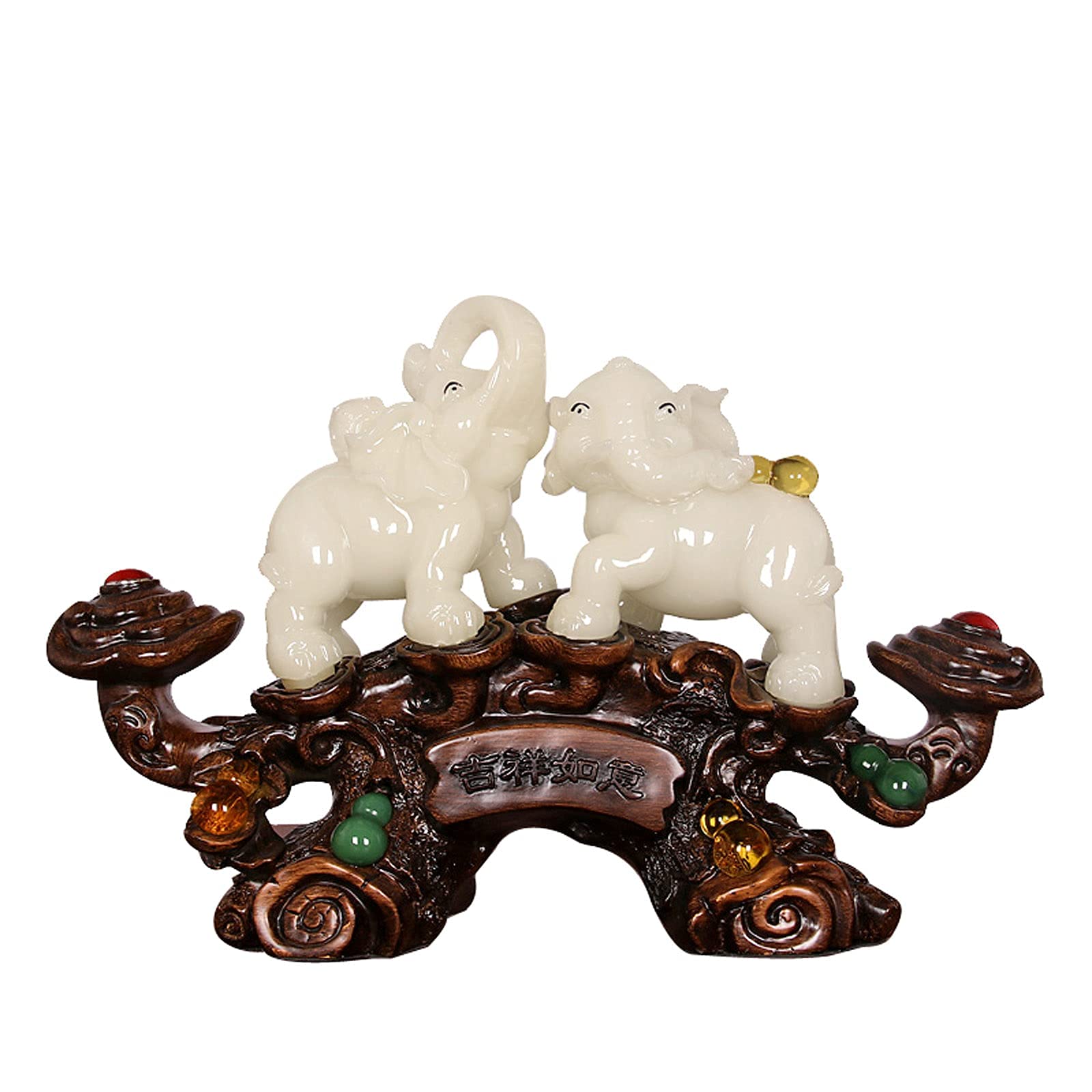 Feng Shui Éléphant Statue Richesse Chanceux Figurine Feng Shui Décor Bureau Maison Bureau Décor Grande Taille Sculpture Figurines De Collection Cadeau Décor À La Maison