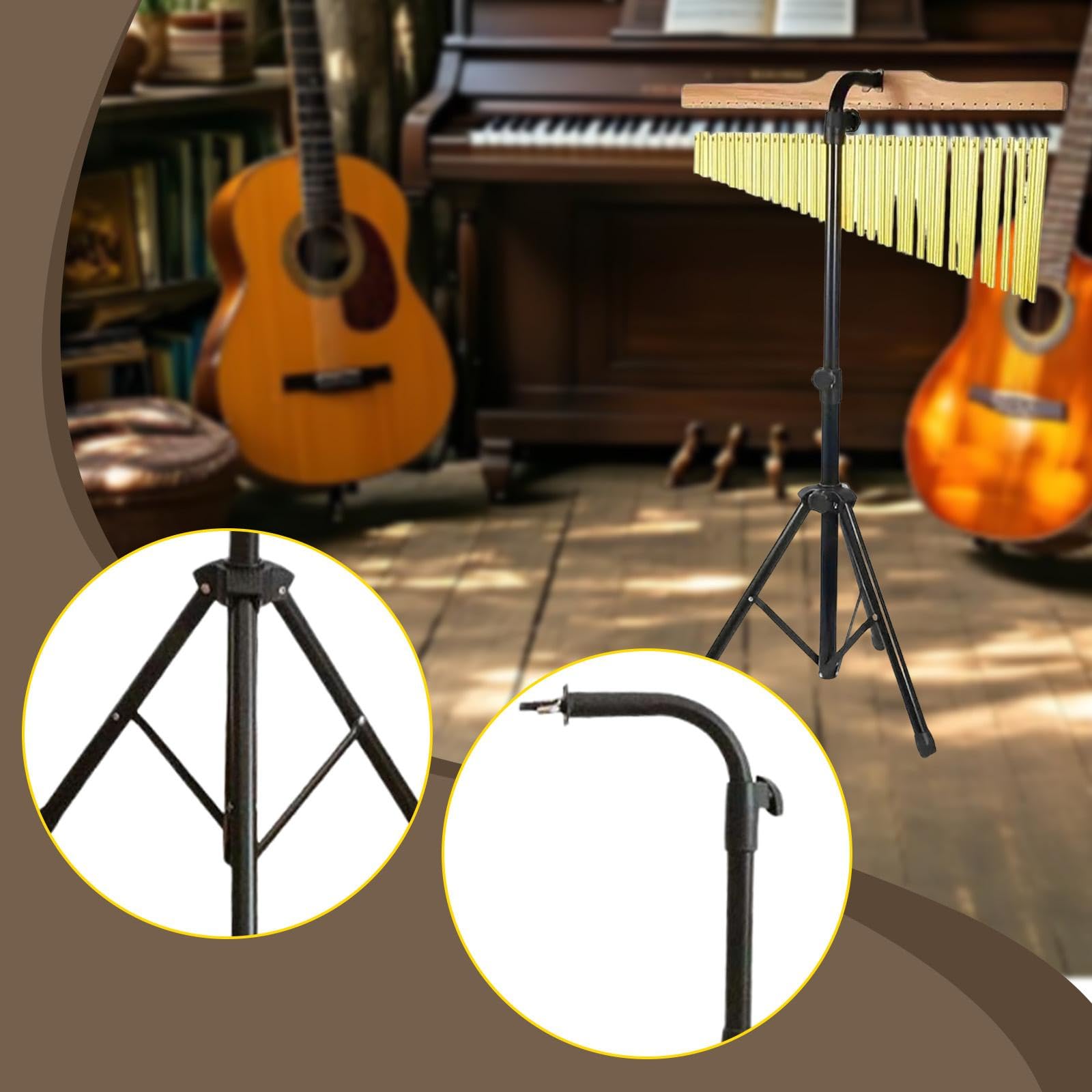 Supporto per Glockenspiel Da Barra, Regolabile, Accessori per Strumenti a Percussione, Supporto per Campanelli a per Prove, Nero