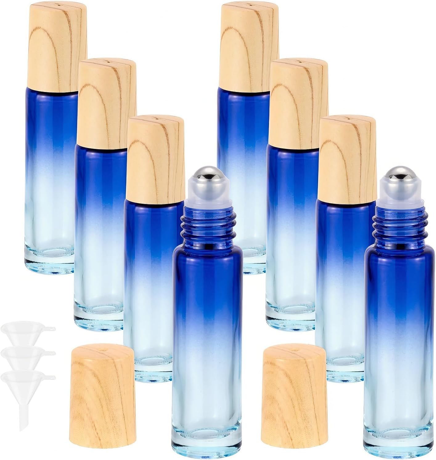 8Pcs 10mL(1/3 oz) Glass Roller Bottles for Essential Oils
