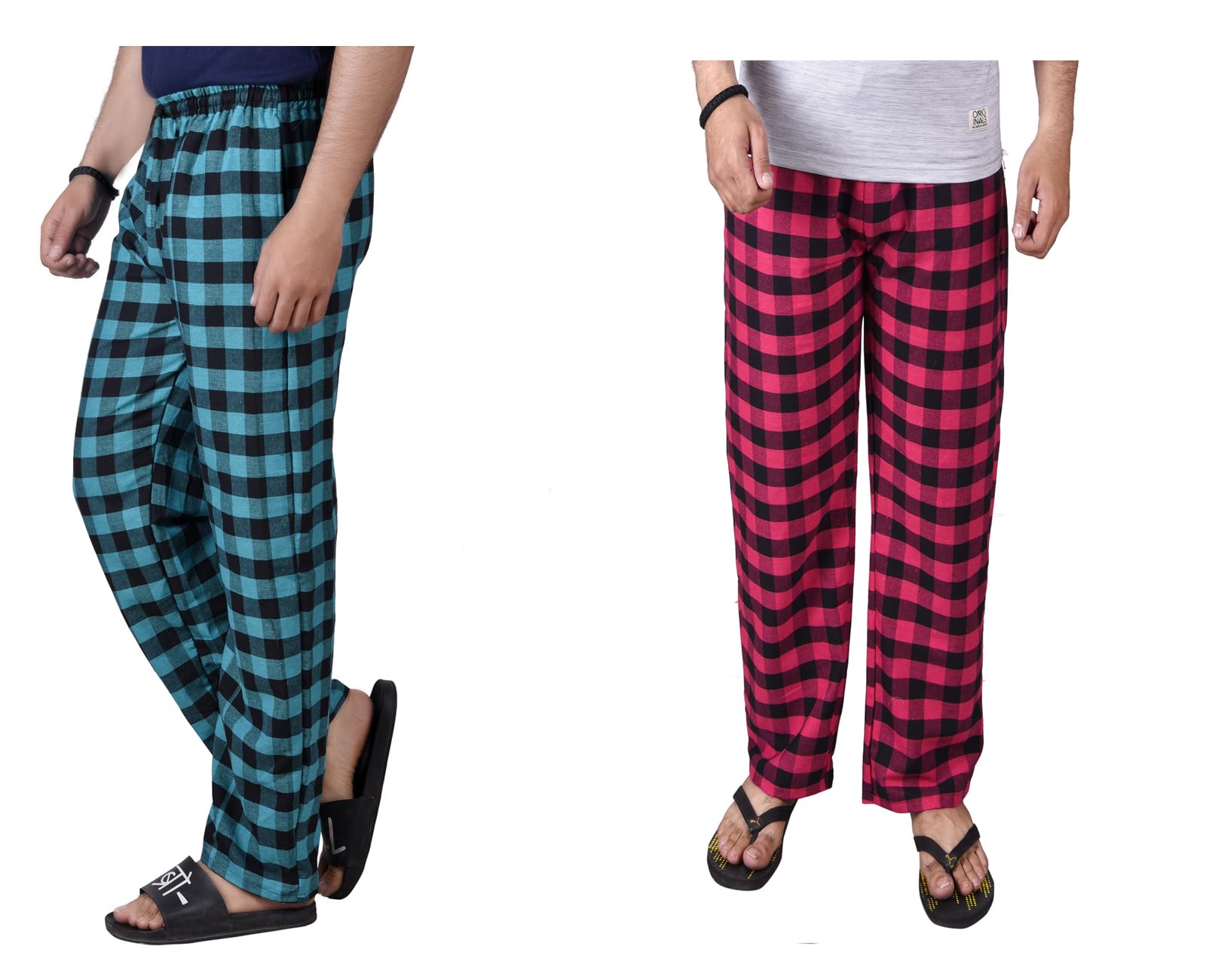letz dezine Comfortable and Stylish Cotton Check Pyjama for Men - Stay Cozy All Day Night! Pack of 2, (Free Size, Multicolor LDS11460)-picture-38