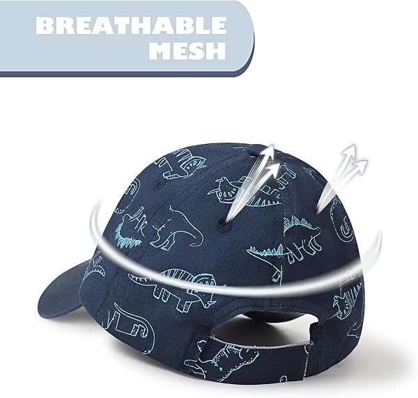 DRESHOW Niño Béisbol Gorra Bebé Sol Sombrero Lindo Dinosaurio Patterned Gorras Unisex Bebé Camionero Sombreros Infantil Niño Kid Sombreros para Niños Niñas - 4