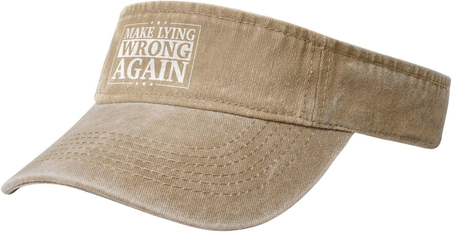 Make Lying Wrong Again Sport Sun Visor Hats for Men & Women Empty Top Baseball Cap Sunscreen Visor Caps,Black