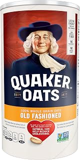 Quaker Old Fashioned Oats, 18 oz Canister - 100% Whole Grain Rolled Oats for Heart Health, Digestion & Energy