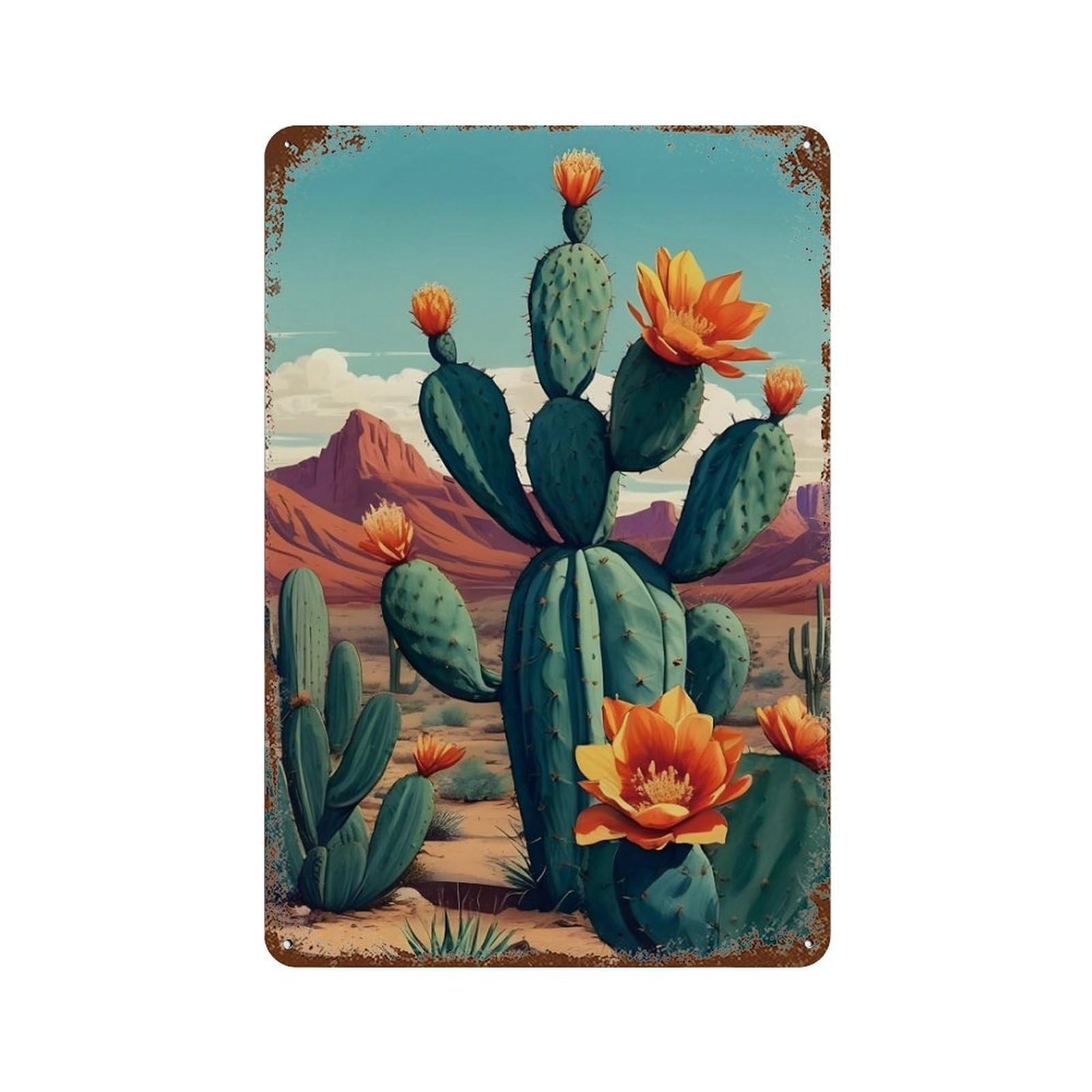 xiaoxiaoshen Cactus Wall Decor Art Metal Tin Poster Modern Home Decor Art Home Bar Shop Decorations Vintage Sign 30x20cm