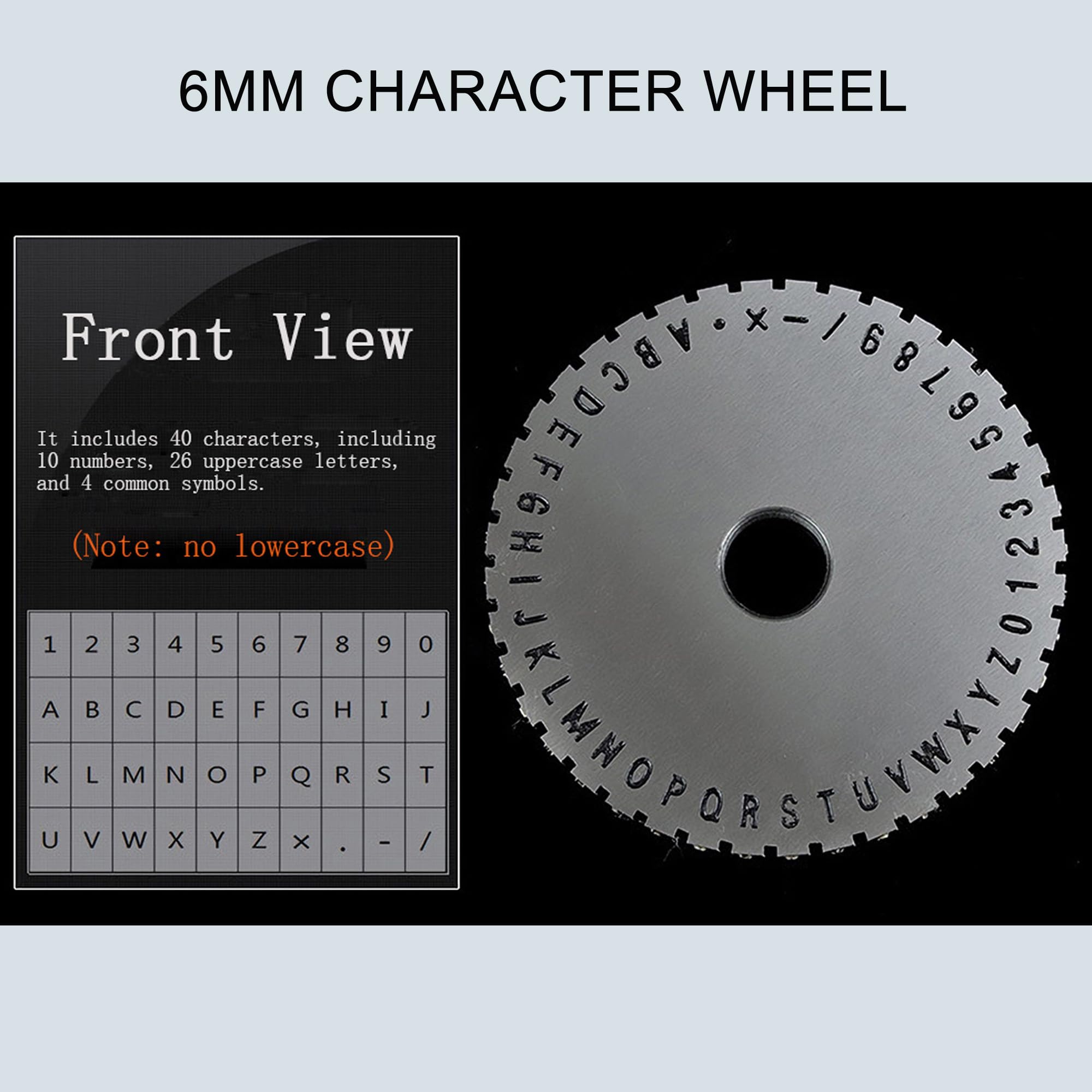 HQHAOTWU 6MM Character Wheel for Semi-Automatic Sheet Embosser