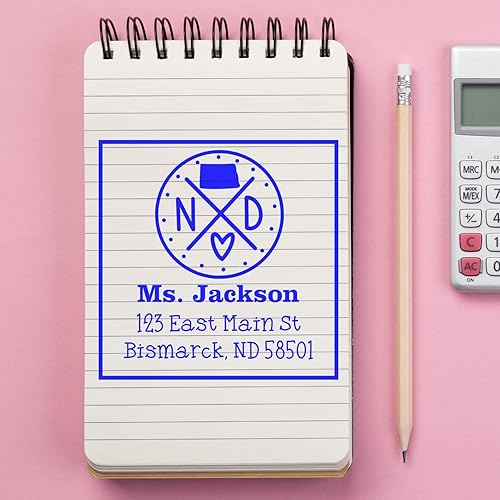 Miniatura 191 de Texas State Love - Sello de dirección cuadrado, uso con almohadilla de sellos, sello de correo de Texas, tamaño 1-5/8 pulgadas Manija