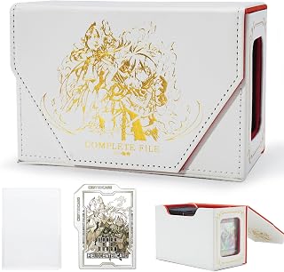 STORY OF WHITE Laser Card Deck Box | YGO MTG Organizer Holds 220+ Double Sleeved Card Storage Trading Games Leather Display Windows with magnetic cardholder
