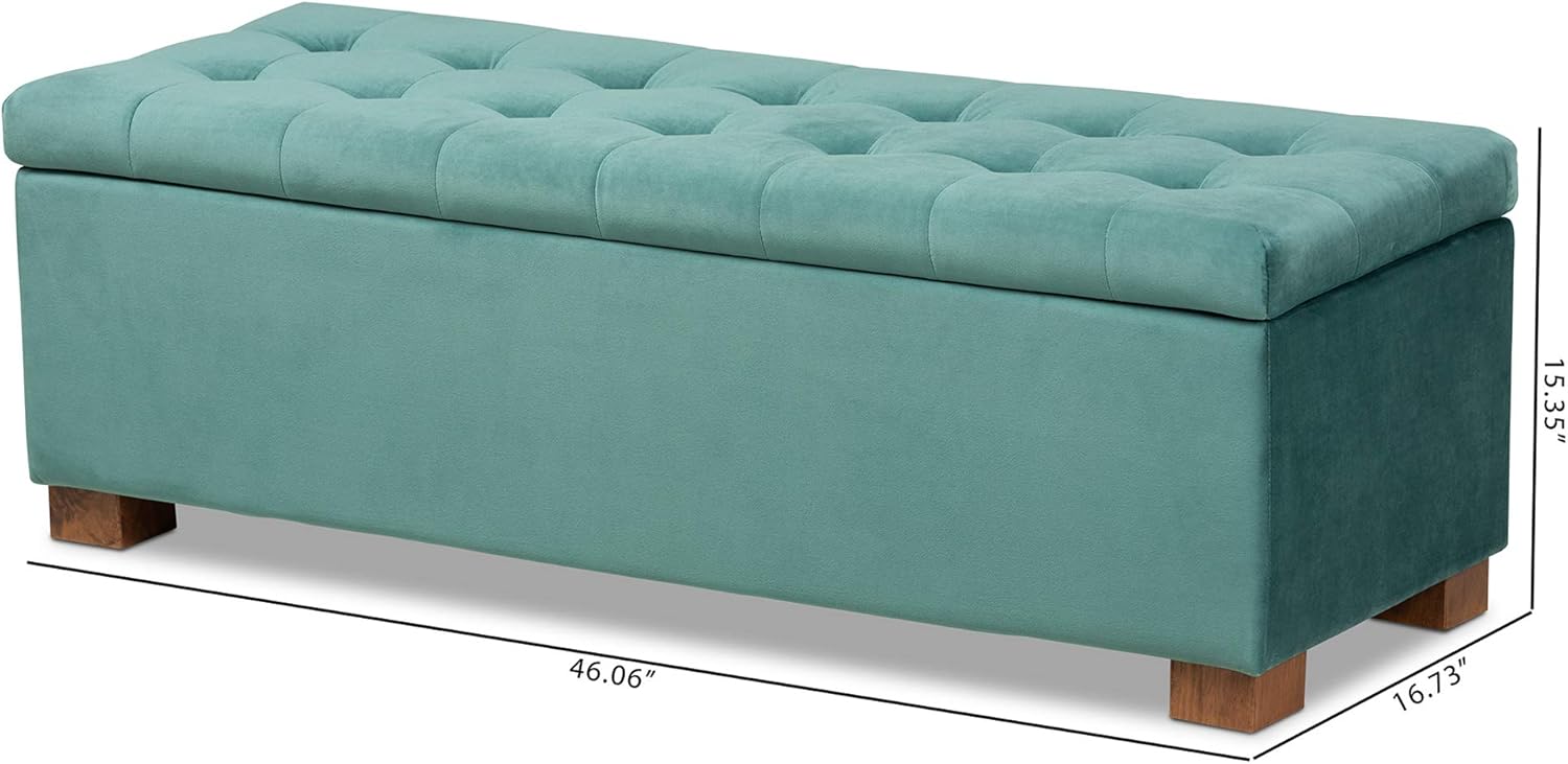 Baxton Studio Ottomans, Teal Blue/Brown