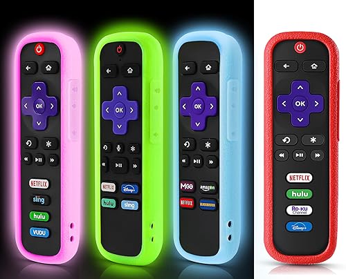 Vista 17 de Paquete de 3 fundas para control remoto Roku, cubierta de batería para TCL Roku Smart TV, control remoto de silicona Roku TV, cubierta protectora
