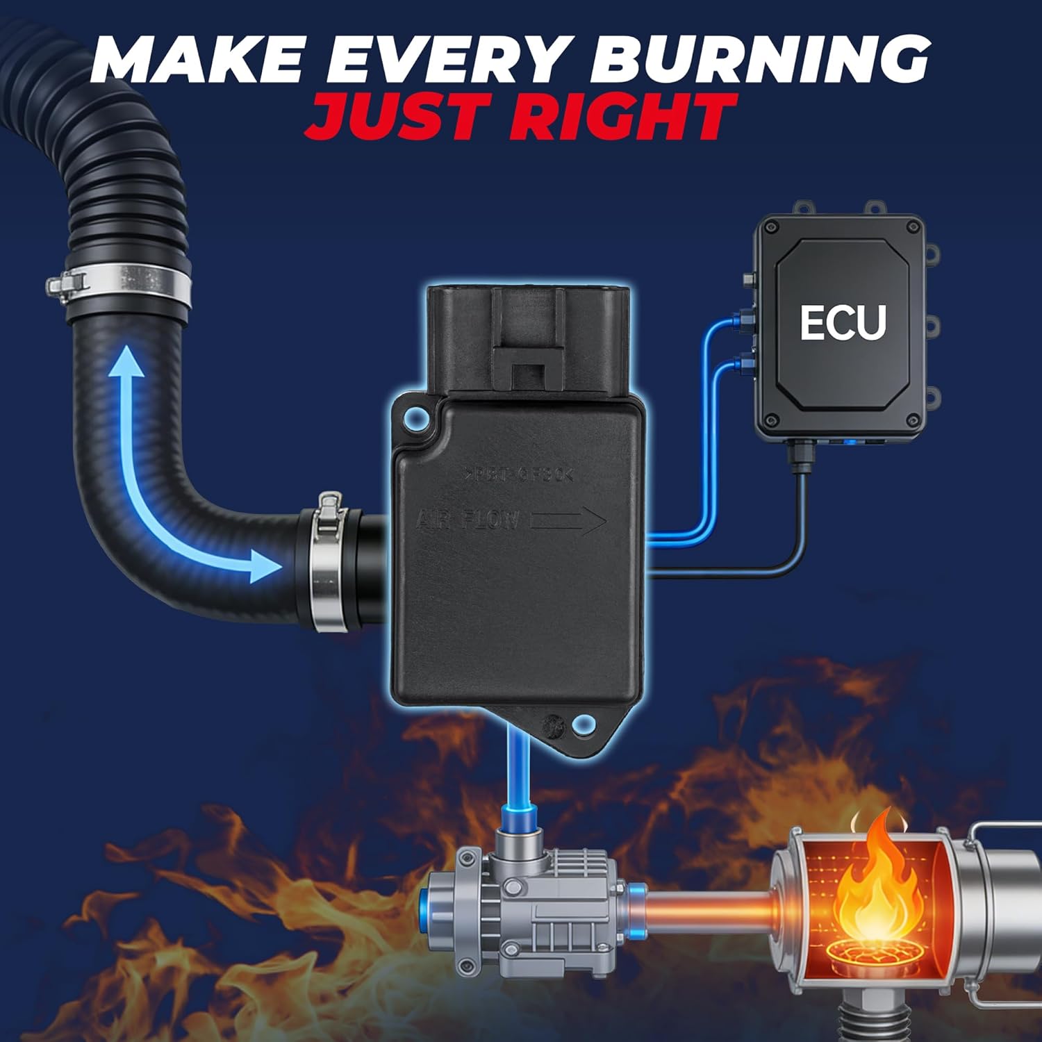 MOSTPLUS Direct Replacement Mass Air Flow Sensor Meter MAF Compatible for 1992-1998 Suzuki Sidekick/ 1996-1998 Suzuki X-90 1380058B00