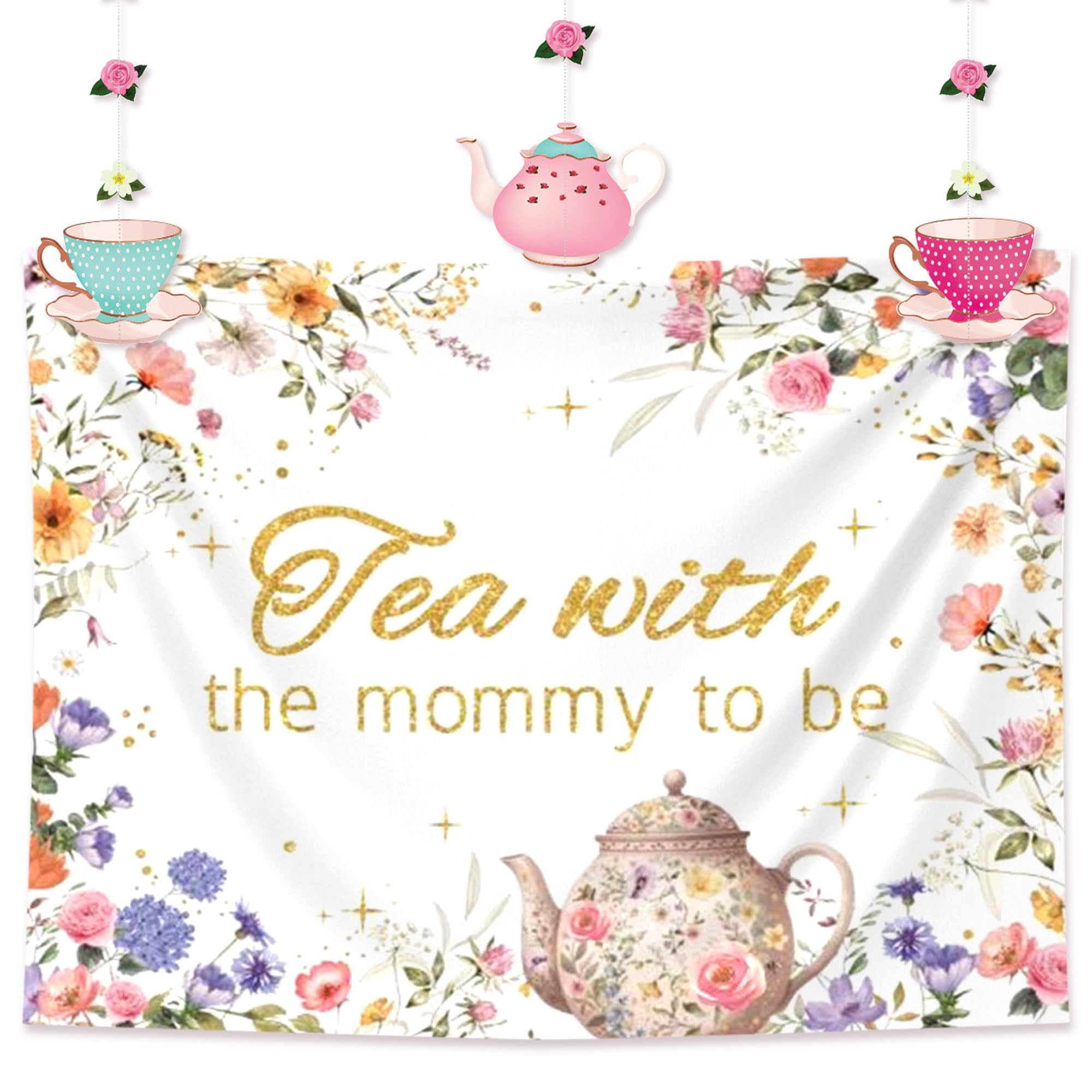 LaVenty Tea Party Decorations Baby Is Brewing Decorations Baby Shower Decoration Tea Time Party Supplies