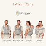 Ergobaby Omni Deluxe Baby Carrier for Newborn to Toddlers 0-48 Months (7-45 lbs) - 4-Position Natural Linen Baby Carrier with Ergonomic Support, Storage Pockets, and Sun Hood - Natural Linen
