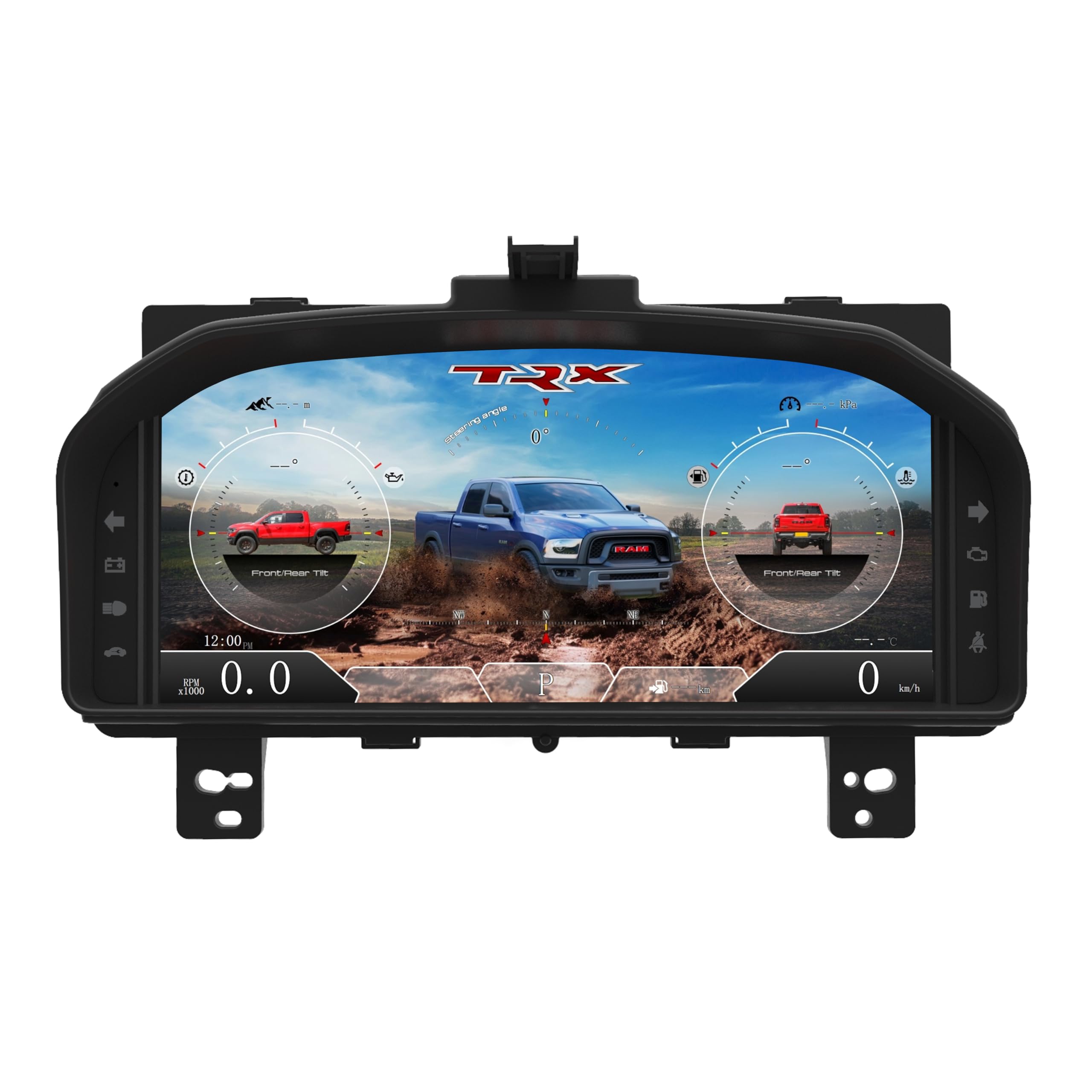 13.1 Inch Digital Gauge Cluster Replacement for Dodge Ram 1500 2500 3500 2008-2012 Liquid Crystal Instrument Panel Speedometer Screen Automotive Dashboard Virtual Cockpit Head Unit