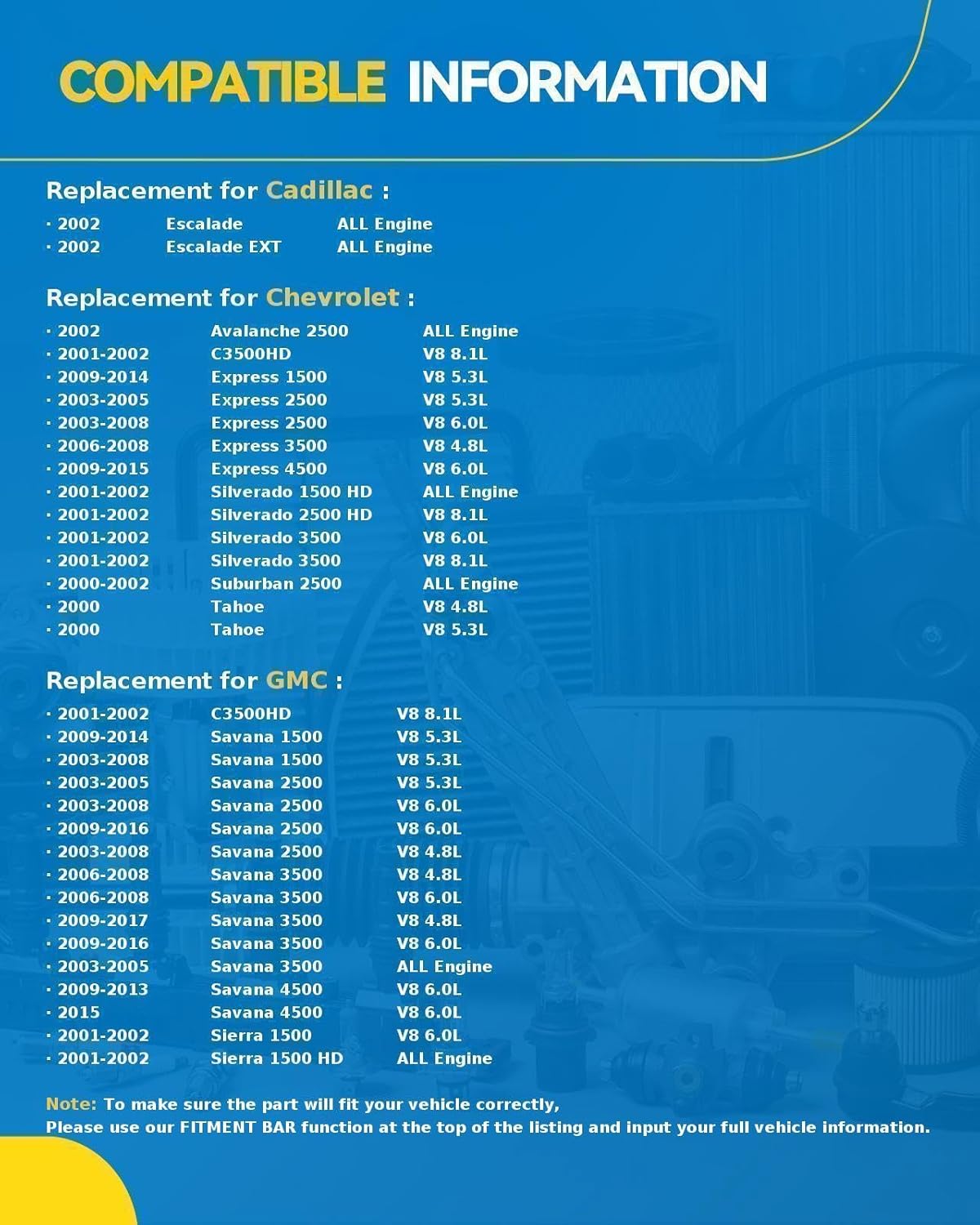PHILTOP A/C Compressor 78362 Replacement for Chevy Silverado 1500 (00-02 4.8L/5.3L), Tahoe (00-02), Express 2500/3500 (03-19); Replacement for GMC Sierra 1500 (99-02 5.3L)