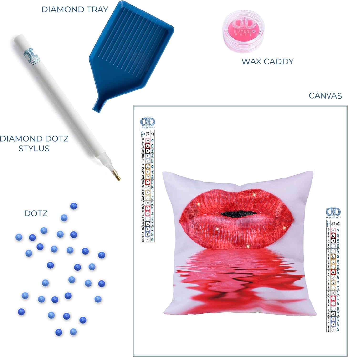 DIAMOND DOTZ Hot Lips Diamond Painting Kits for Adults - Diamond Art Kits a Relaxing Creative Craft Kit with Dotz Gems 17.7"x17.7"