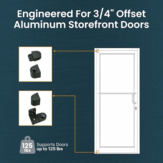 Pacific Doorware Storefront Door Pivot Hinge - Aluminum Silver, Left Hand