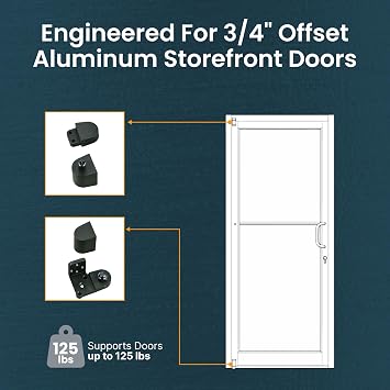 Pacific Doorware Storefront Door Pivot Hinge - Aluminum Silver, Left Hand