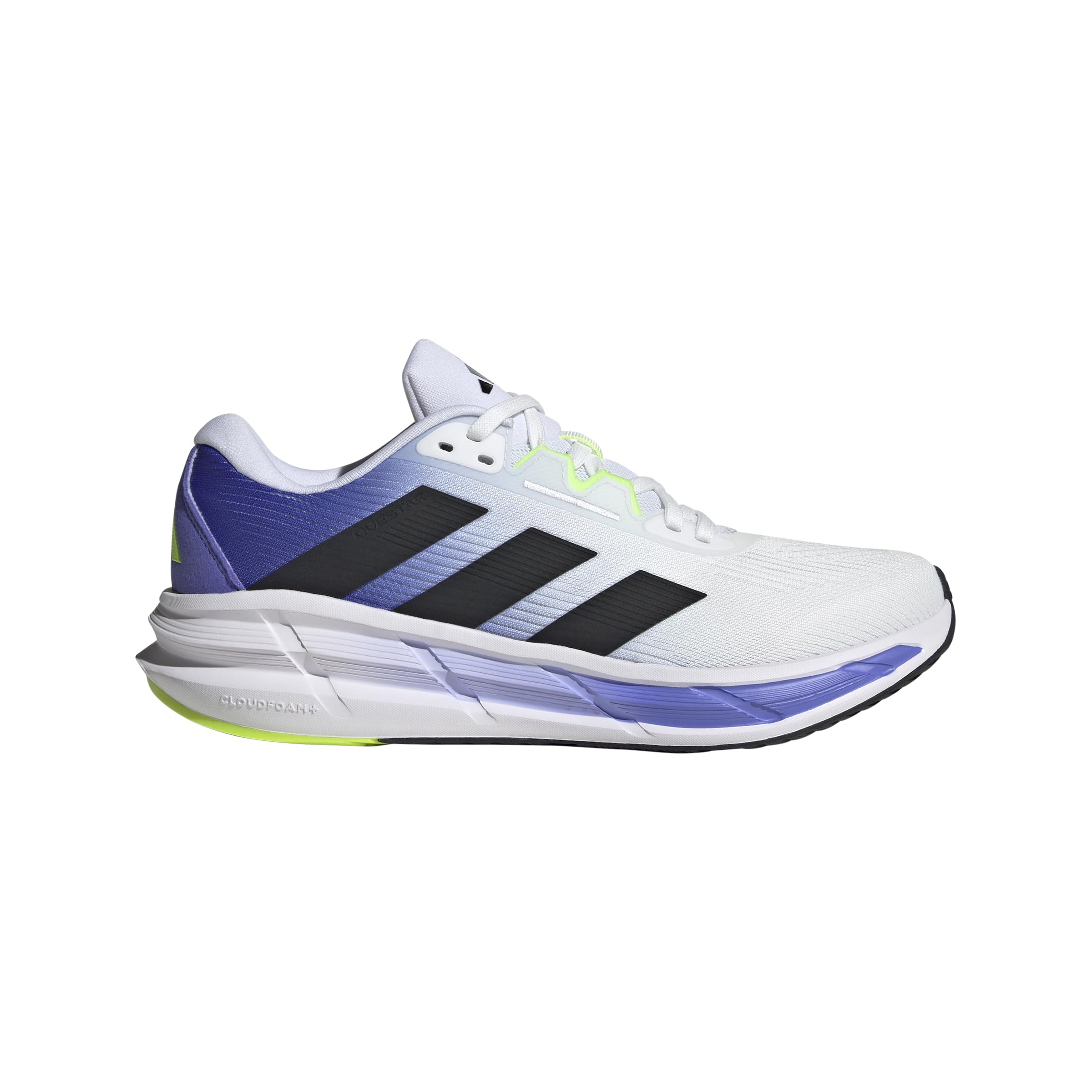 adidas Men's Questar 3 Running Sneaker, White/Black/Cobalt Blue, 10