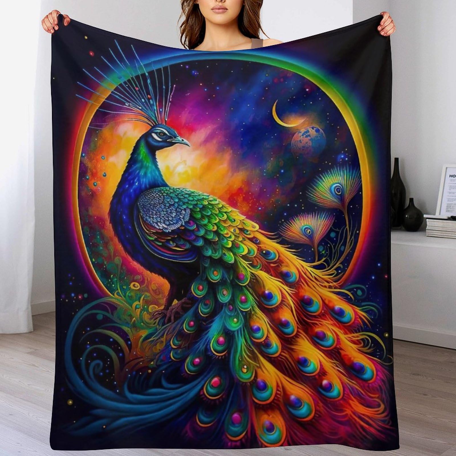 Couverture canapé chaude style paon pour sublimer vos soirées salon