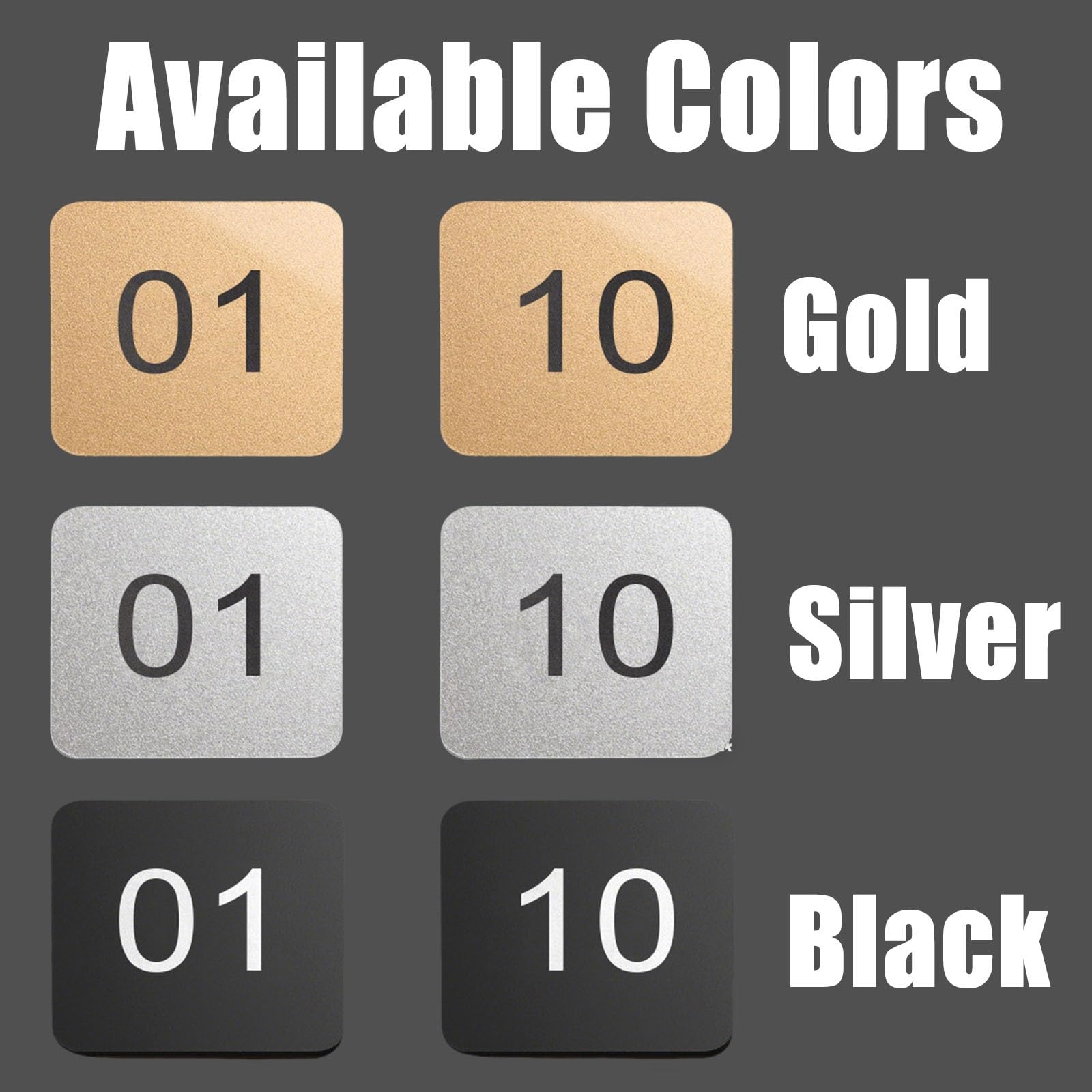 numner Etiqueta Numerada De Casillero Rectangular Con Respaldo Autoadhesivo/placas De Número De Letrero Puerta Acrílica 1-10 1-50 Número(Gold-1-30,L 8 CM W 8 CM)