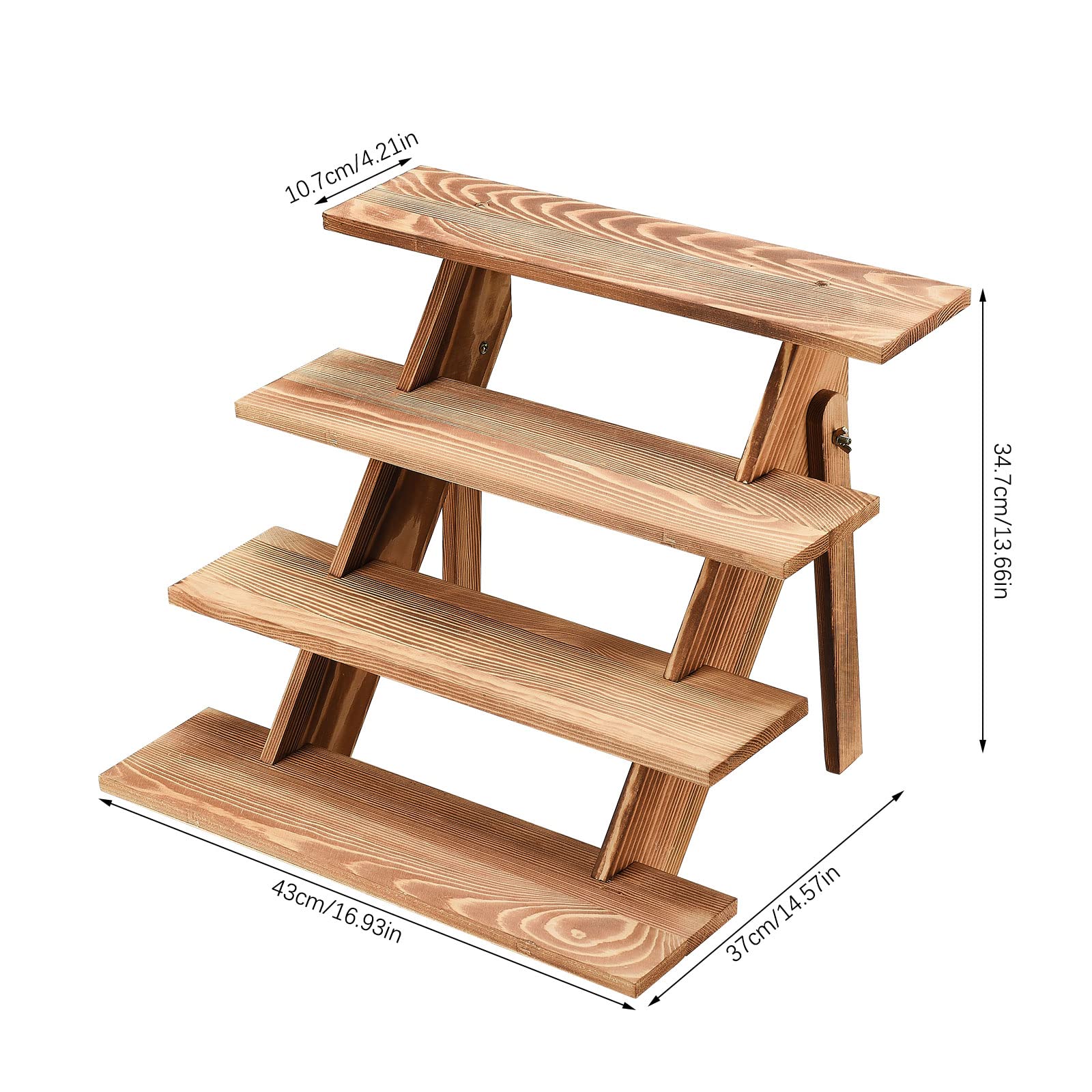 BestAlice Cupcake-Ständer aus Holz, Turm und Präsentationsständer, 4 Etagen, Holz-Display-Erhöhung für Verkäuferveranstaltungen, Bauernhaus-Cupcake-Ständer, Tisch-Dessert-Display-Ständer