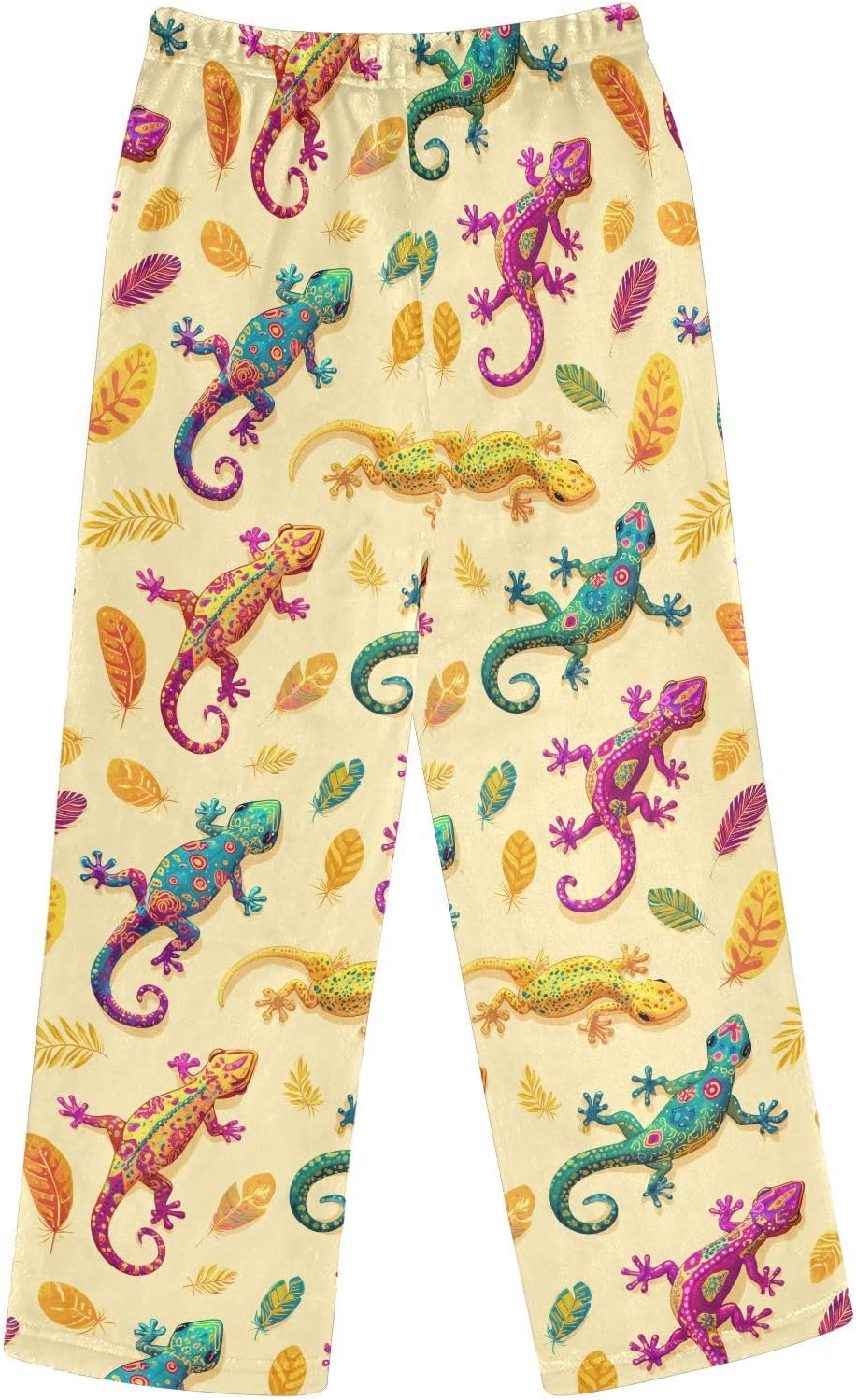 visesunny Colorful Geckos Leaves Boys Pants for Kids Fleece Bottoms Long Jogger Pants Trousers with Pockets Size 6-14Y