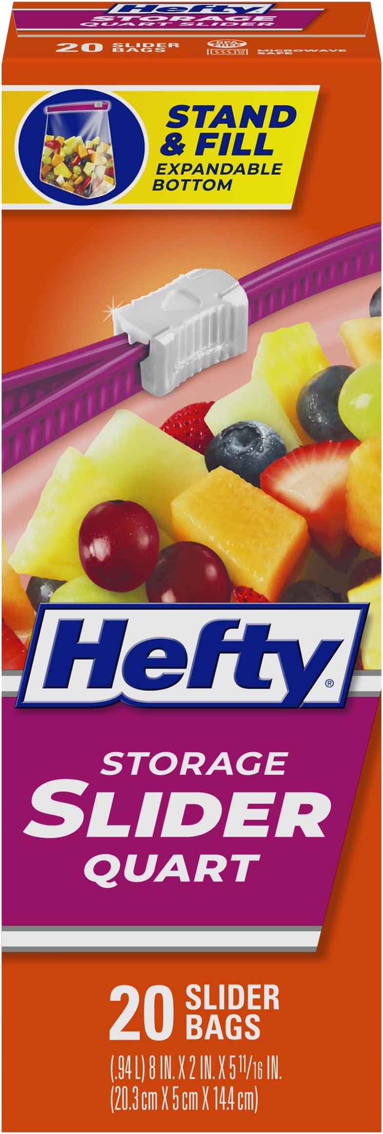 Hefty Jumbo Storage Slider Bags (Pack of 2) Health