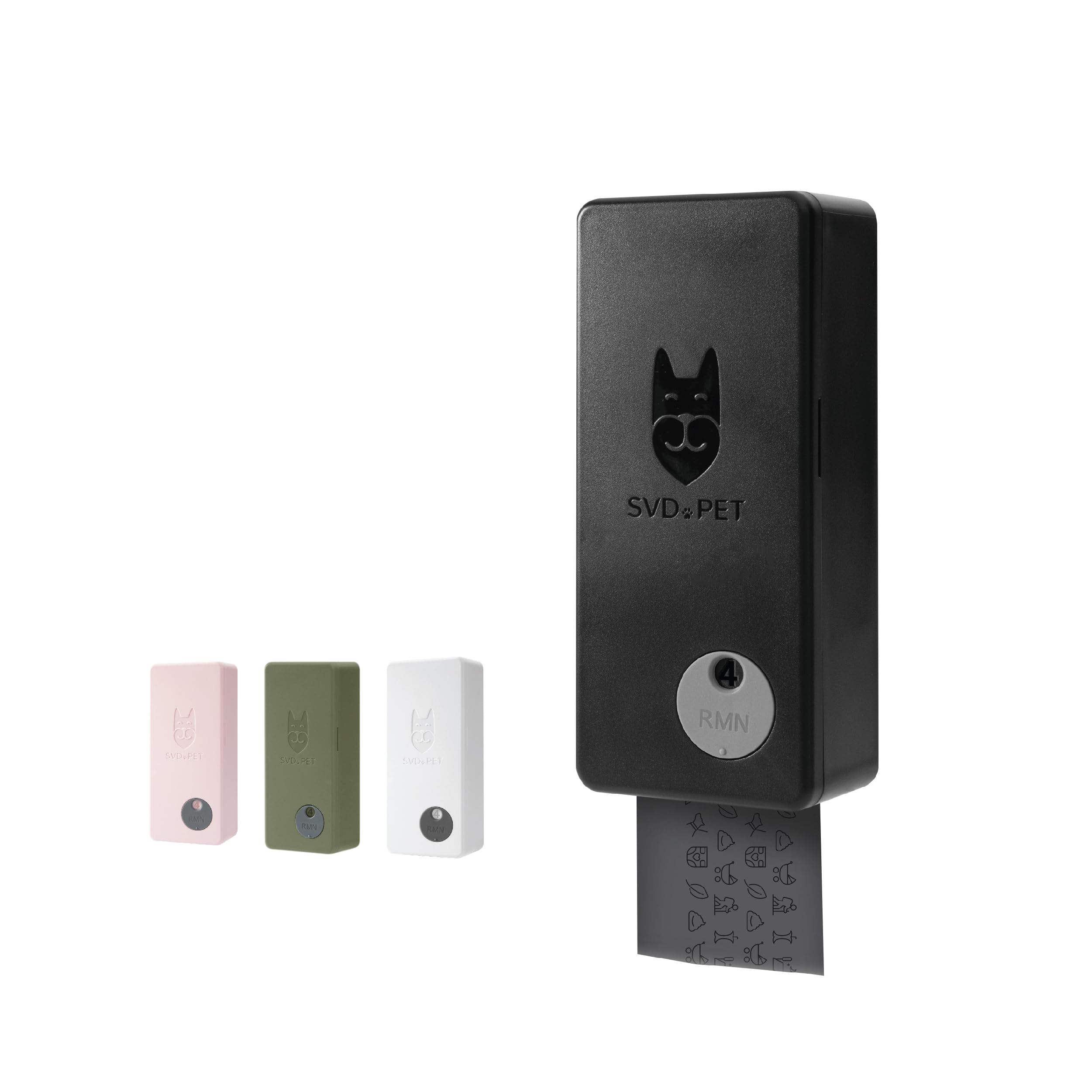 SVD.PET Dog Poop Bag Dispenser, Outdoor or Indoor Pet Waste Bag Dispenser Station, Wall Mount or Hanging with Strap. Easy to Refill Magnetic Cover (Black, Dispenser only)