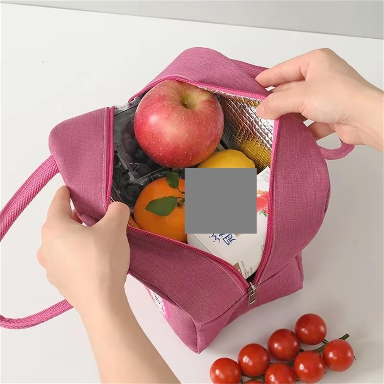 2 sztuki przenośny pojemnik na lód, izolacyjny pakiet lunch(Pink)