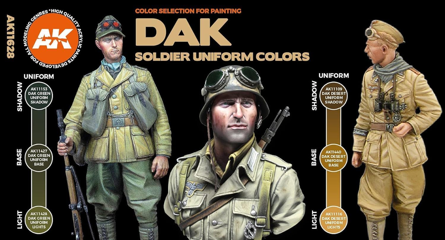 AK Interactive 3G DAK Soldier Uniform Colors - Plastic Modelling Paints & Accessories, Item # AK-11628
