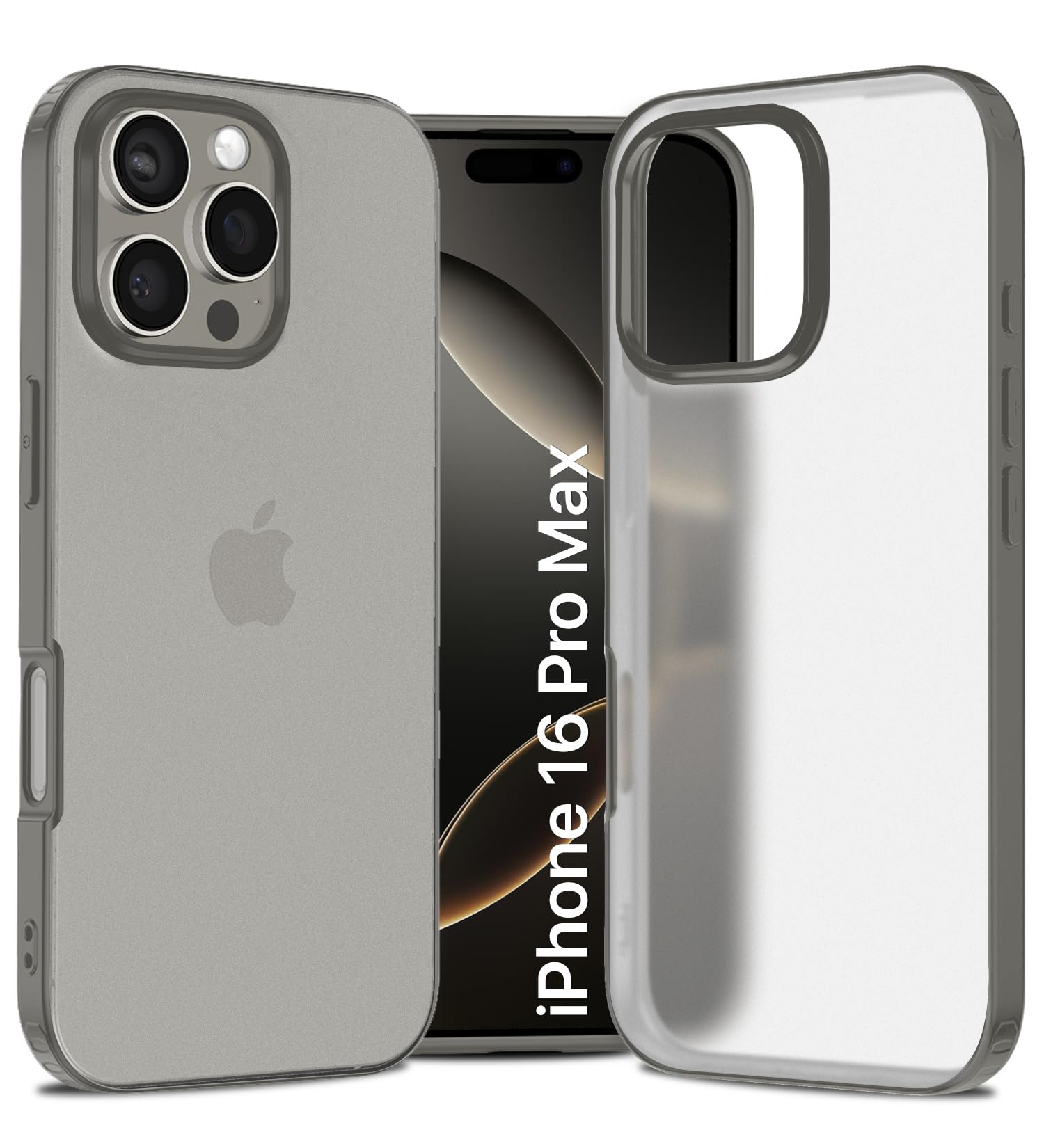 Golden Sand Shockproof Sleek Hybrid Armor Back Cover Case Compatible with iPhone 16 Pro Max (Semi Transparent Frosted PC + Grey TPU Bumper) (B0DGG7M8FS) Amazon Price History, Amazon Price Tracker