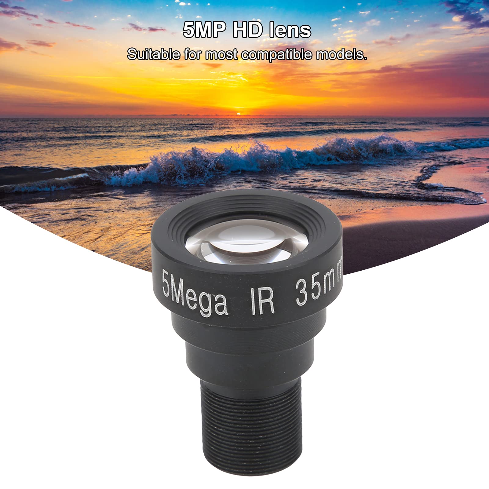 Obiettivo per Fotocamera da 5 MP, Obiettivo Grandangolare per Scheda Singola F1.8 Lunghezza Focale Ottica 35 Mm M12 per Videocamera per Webcam di Sicurezza HD