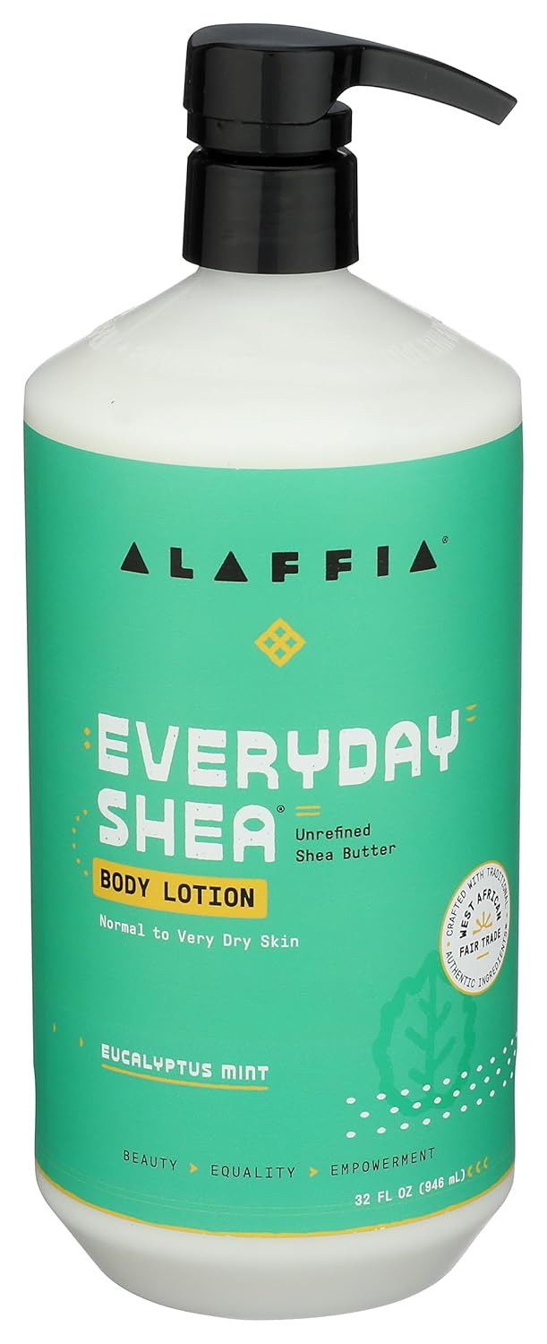 ALAFFIA Eucalyptus Mint Everyday Shea Body Lotion, 32 FZ