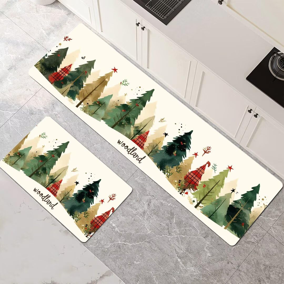 Alfombra de cocina antideslizante para pasillo y comedor, juego de 2 piezas decorativas