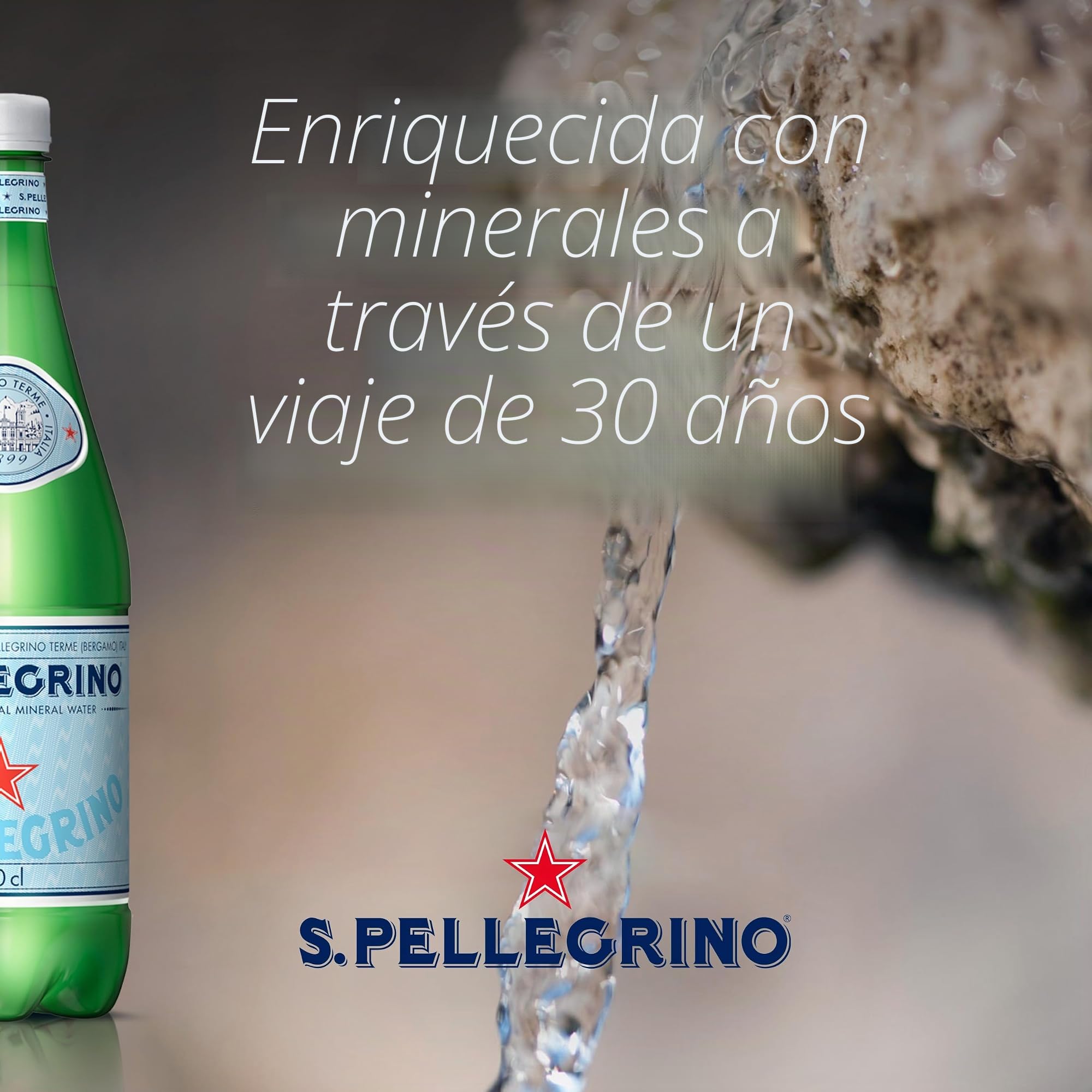 San Pellegrino - Vaso de agua mineral natural brillante, 12 x 750 ml