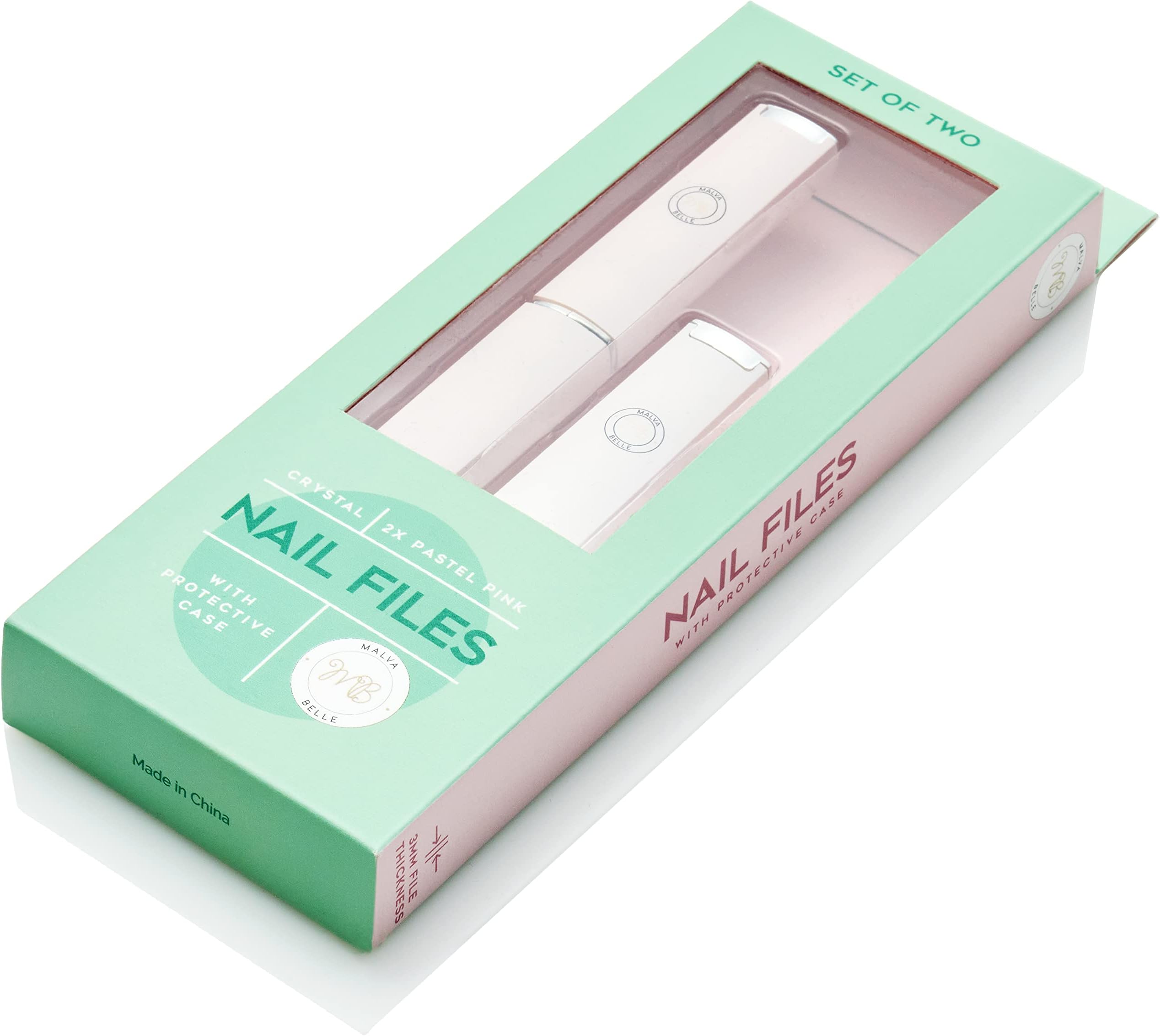 Mont Bleu Premium Set of 2 Crystal Nail Files Hand Decorated with Crystals in