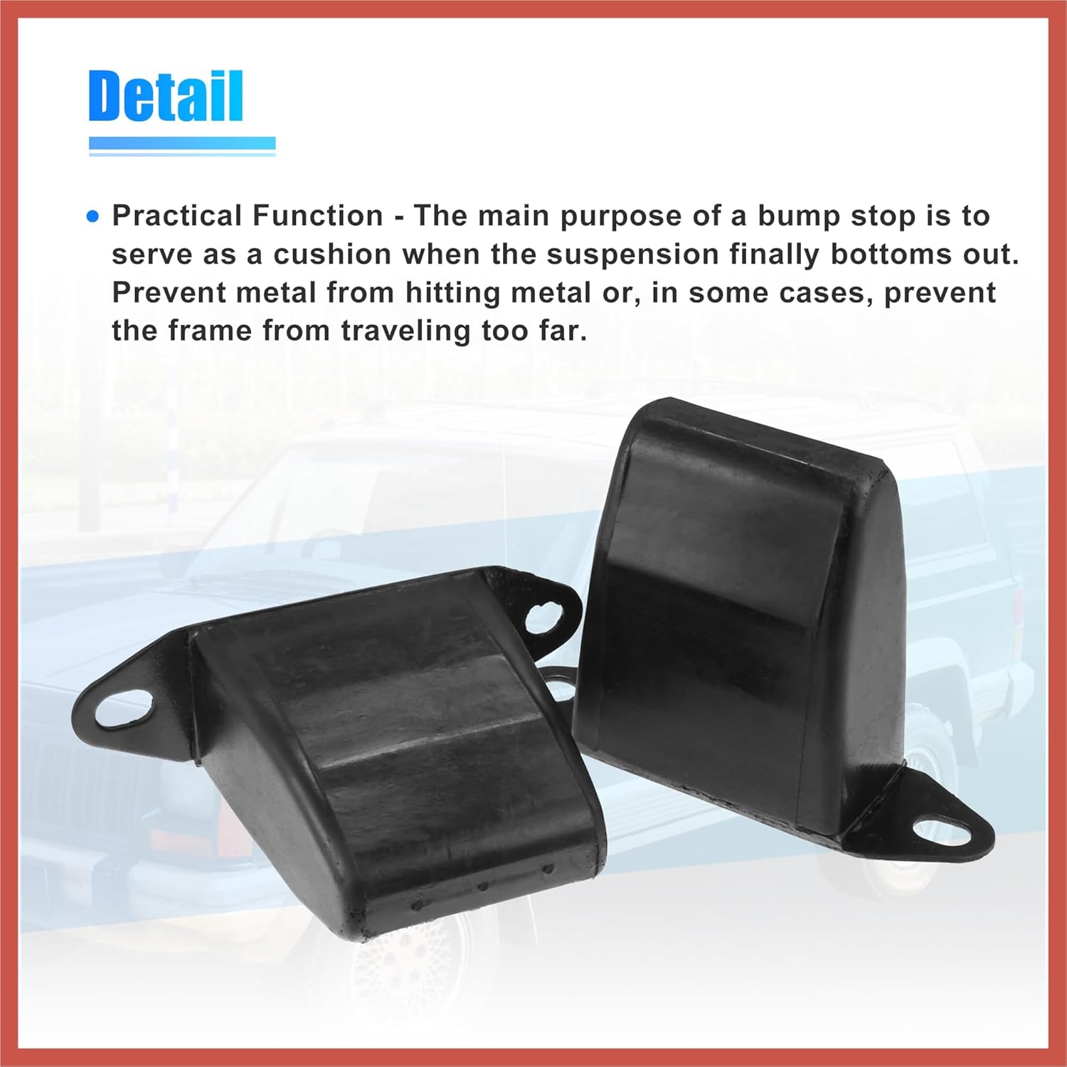 ACROPIX 2 Pcs 4'' Rear Suspension Bump Stop for Jeep XJ Cherokee 1987-2001 for Jeep M-J Comanche 1987-1992 Leaf Spring Jounce Bumper Replace 52002393 Car Parts