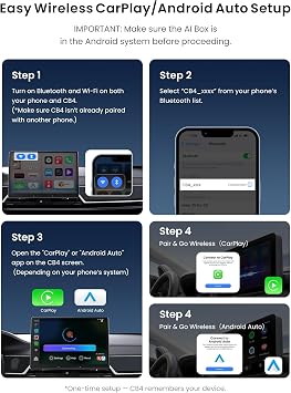 محول Carplay اللاسلكي، صندوق الذكاء الاصطناعي يدعم Carplay بطاقات Netflix/YouTube/TF، محول Magic Box بسعة 4 جيجابايت + 32 جيجابايت، التوصيل والتشغيل، الدردشة عبر Drive مع مهارات الذكاء الاصطناعي، شبكة WiFi مزدوجة، بلوتوث، مناسب لسيارات CarPlay السلكية الأصلية