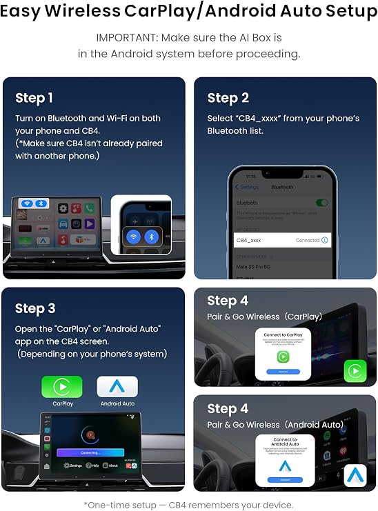 محول Carplay اللاسلكي، صندوق الذكاء الاصطناعي يدعم Carplay بطاقات Netflix/YouTube/TF، محول Magic Box بسعة 4 جيجابايت + 32 جيجابايت، التوصيل والتشغيل، الدردشة عبر Drive مع مهارات الذكاء الاصطناعي، شبكة WiFi مزدوجة، بلوتوث، مناسب لسيارات CarPlay السلكية الأصلية