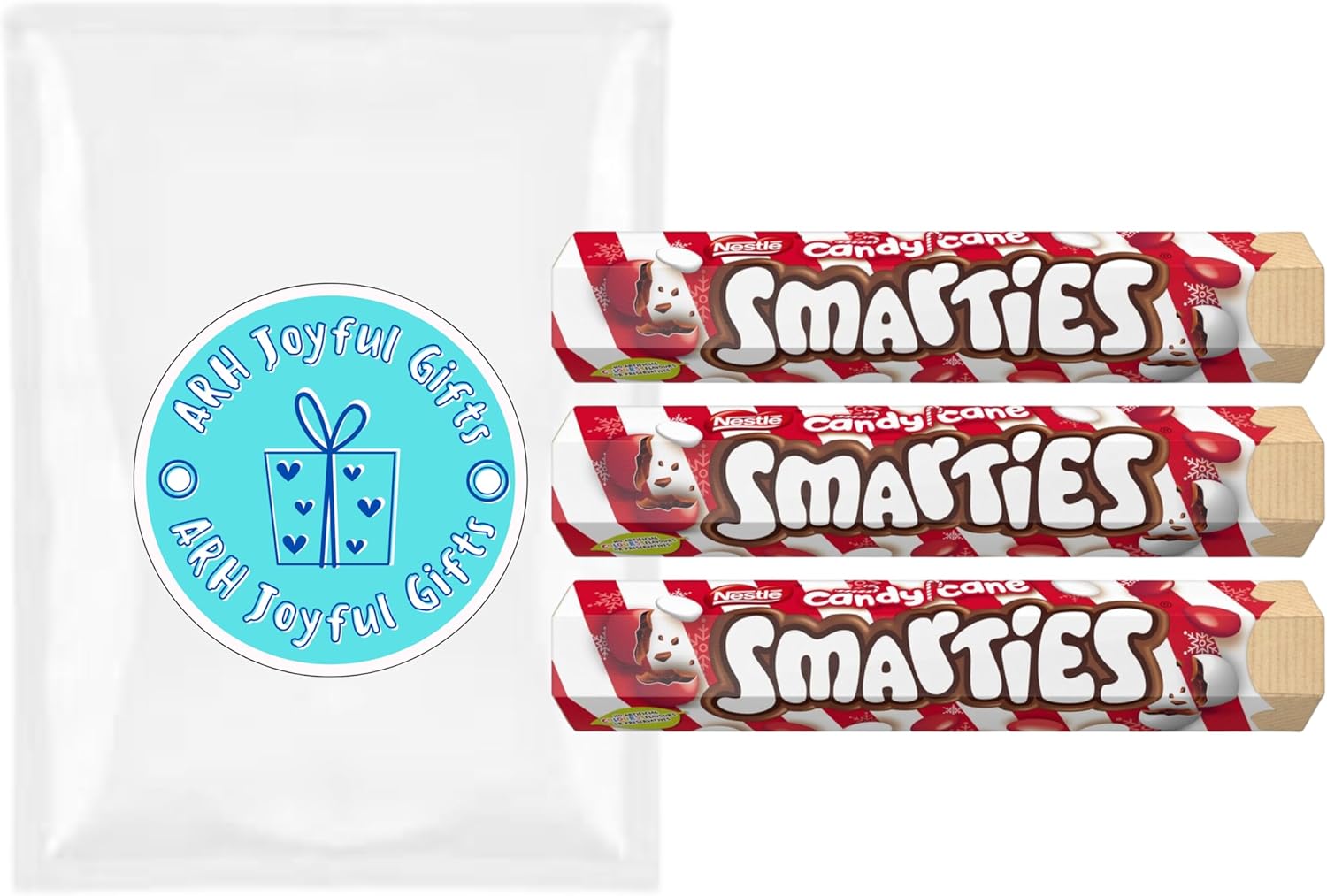 x3 Smarties Candy Cane Milk Chocolate 120g Festive Fusion of Smarties
