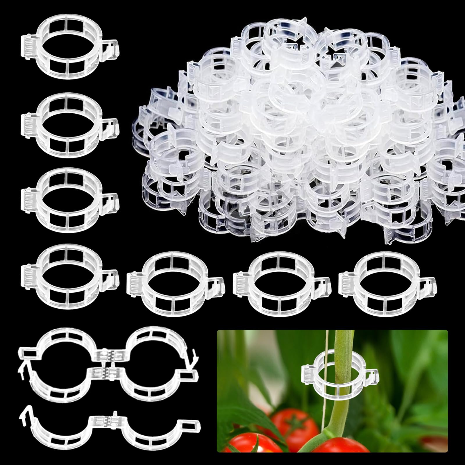 200 Pezzi Clip di Supporto per Piante da Giardino, Clip per Pomodoro, Clip 7546
