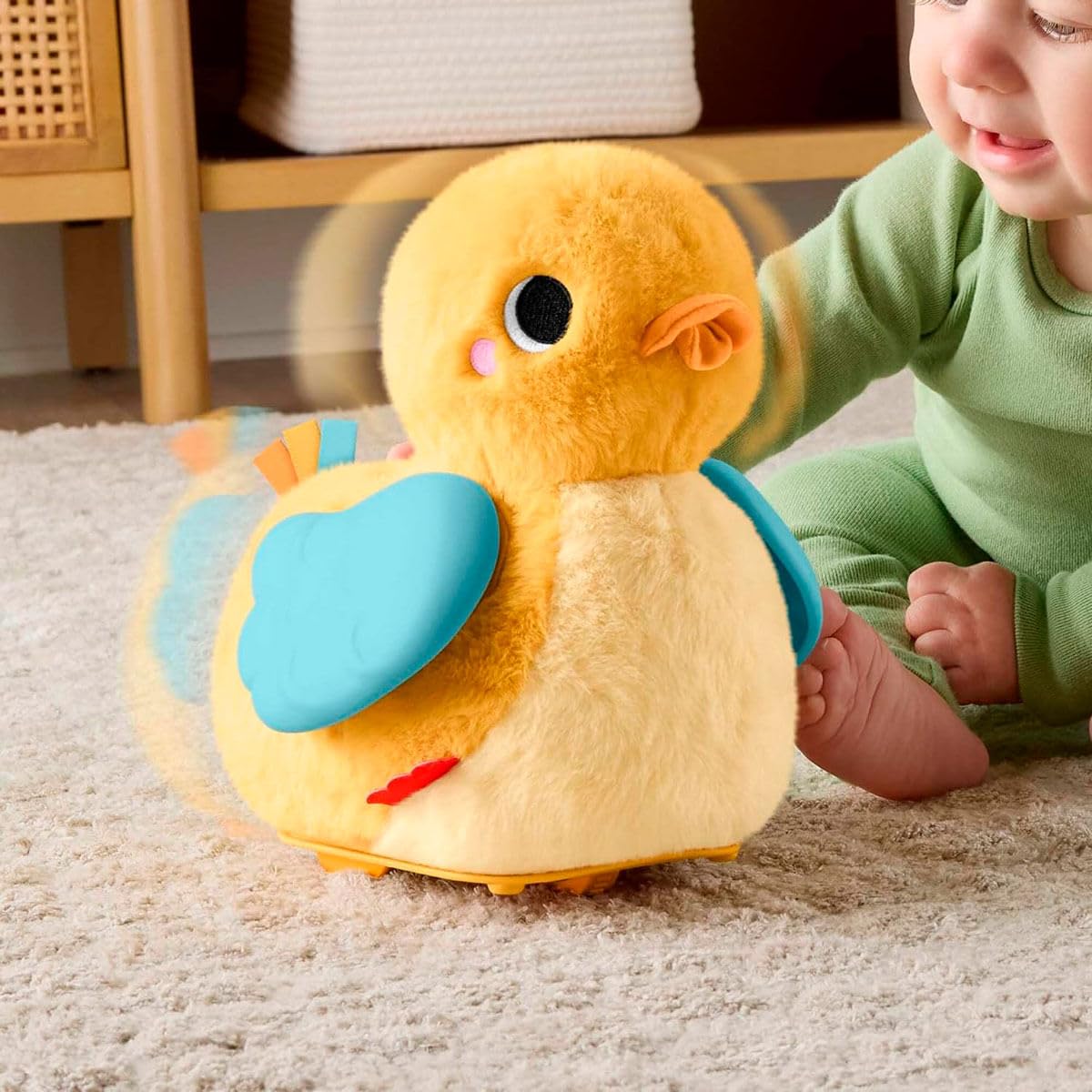 Fisher-Price Canard Câlin 4 en 1, Jouet d’éveil Musical pour Le Jeu à Plat Ventre et à Quatre Pattes, pour bébé dès la Naissance, JMX99